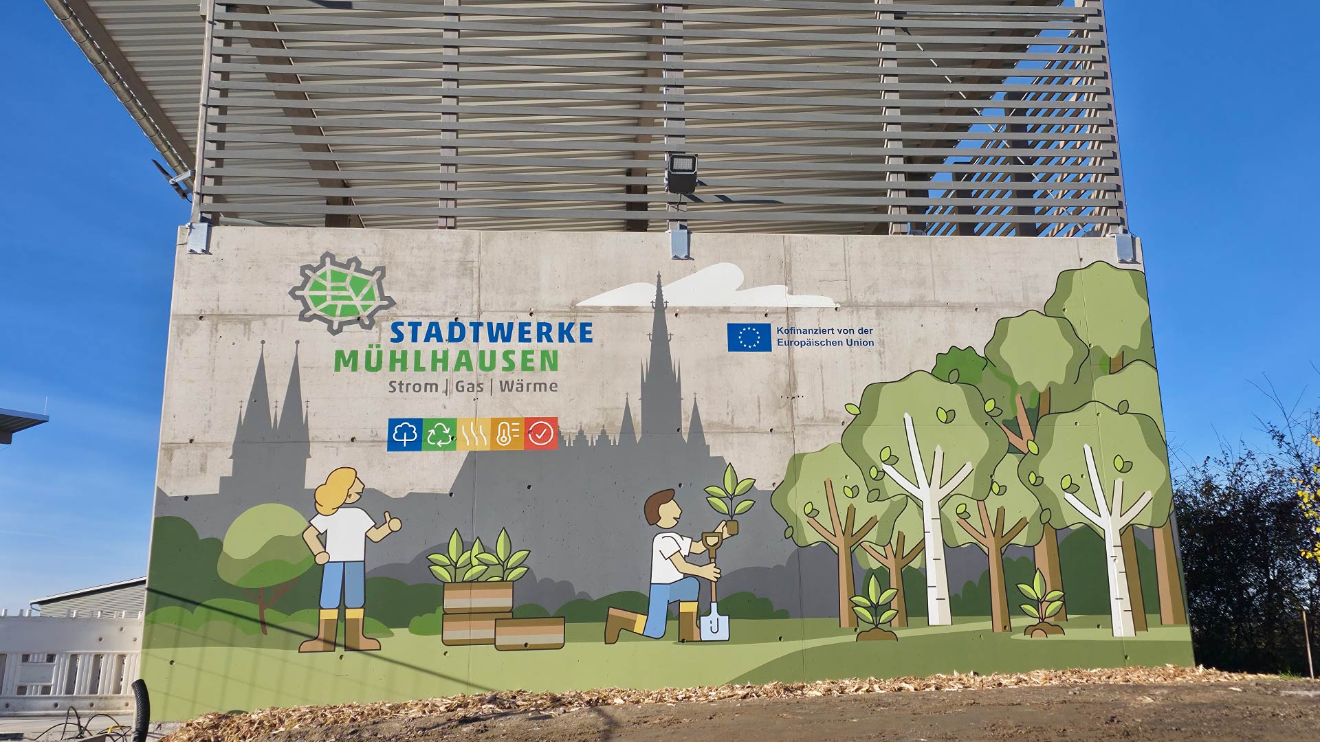 500 Quadratmeter Beton verwandelt - wie wir Mühlhausens neues Heizkraftwerk gestalteten