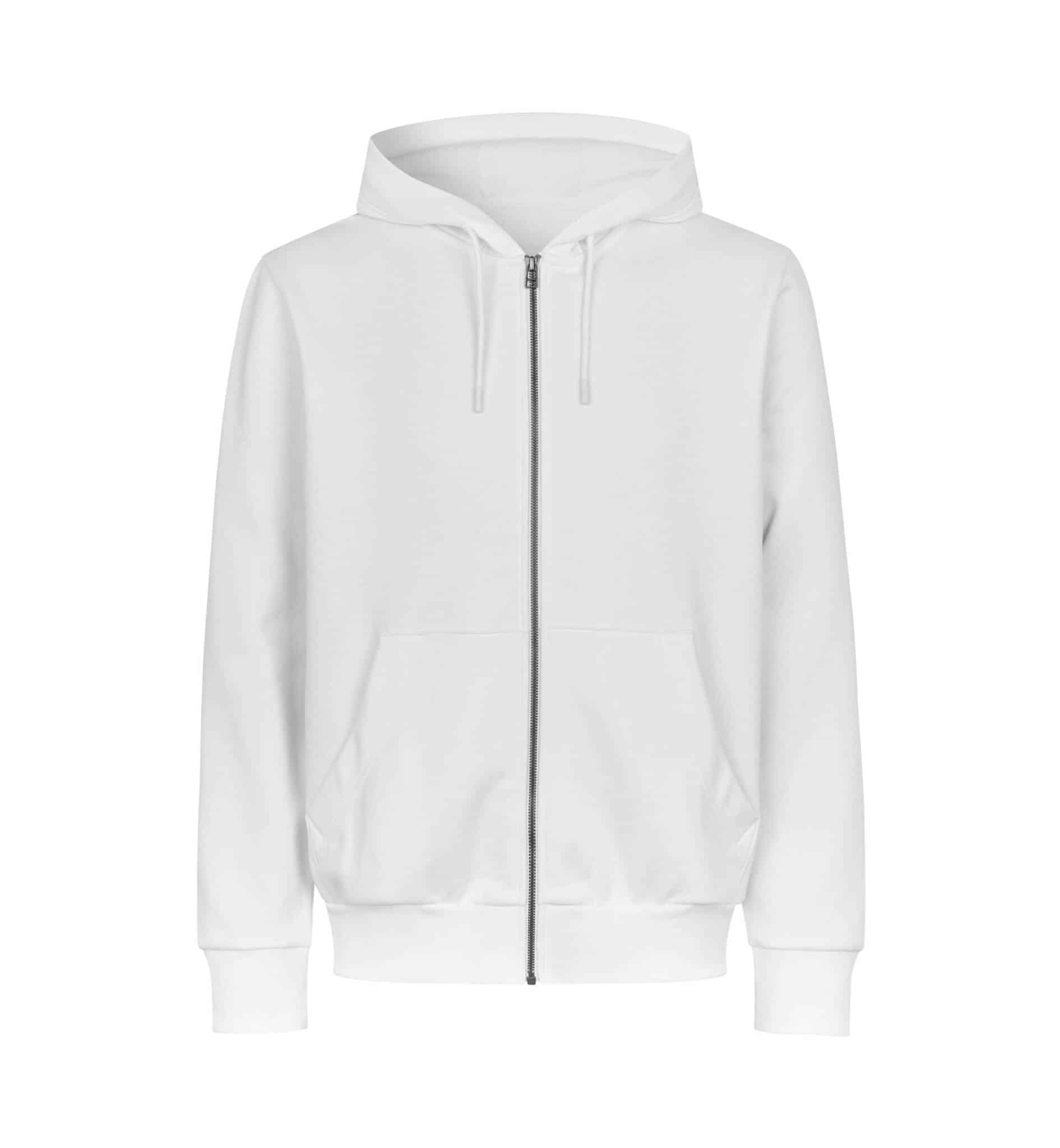 Bio-Zip-Hoodie 6012 Herren, Weiss Bio-Zip-Hoodie 6012 Herren