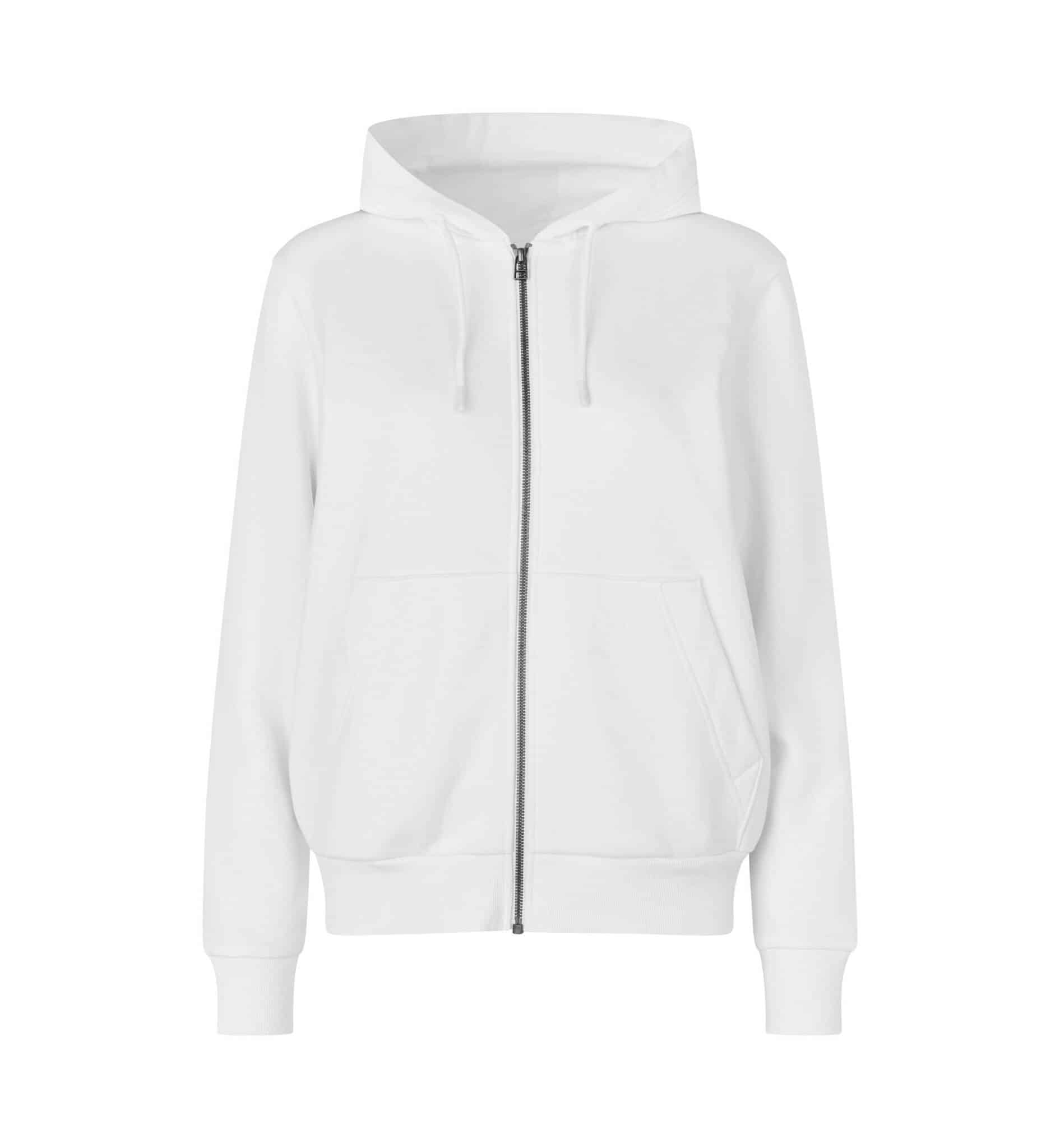 Bio-Zip-Hoodie 6013 Damen, Weiss Bio-Zip-Hoodie 6013 Damen