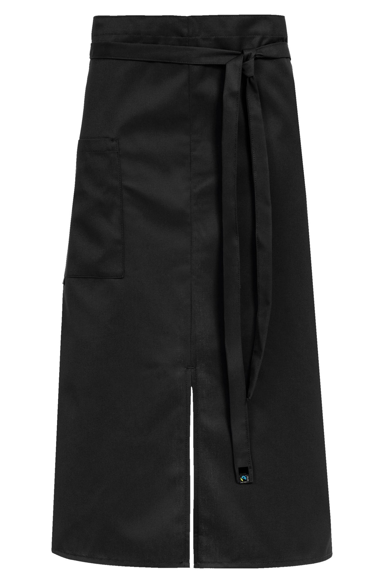 Bistro-Schürze 4128.6400, Schwarz Bistro-Schürze mit Mittelschlitz und Tasche