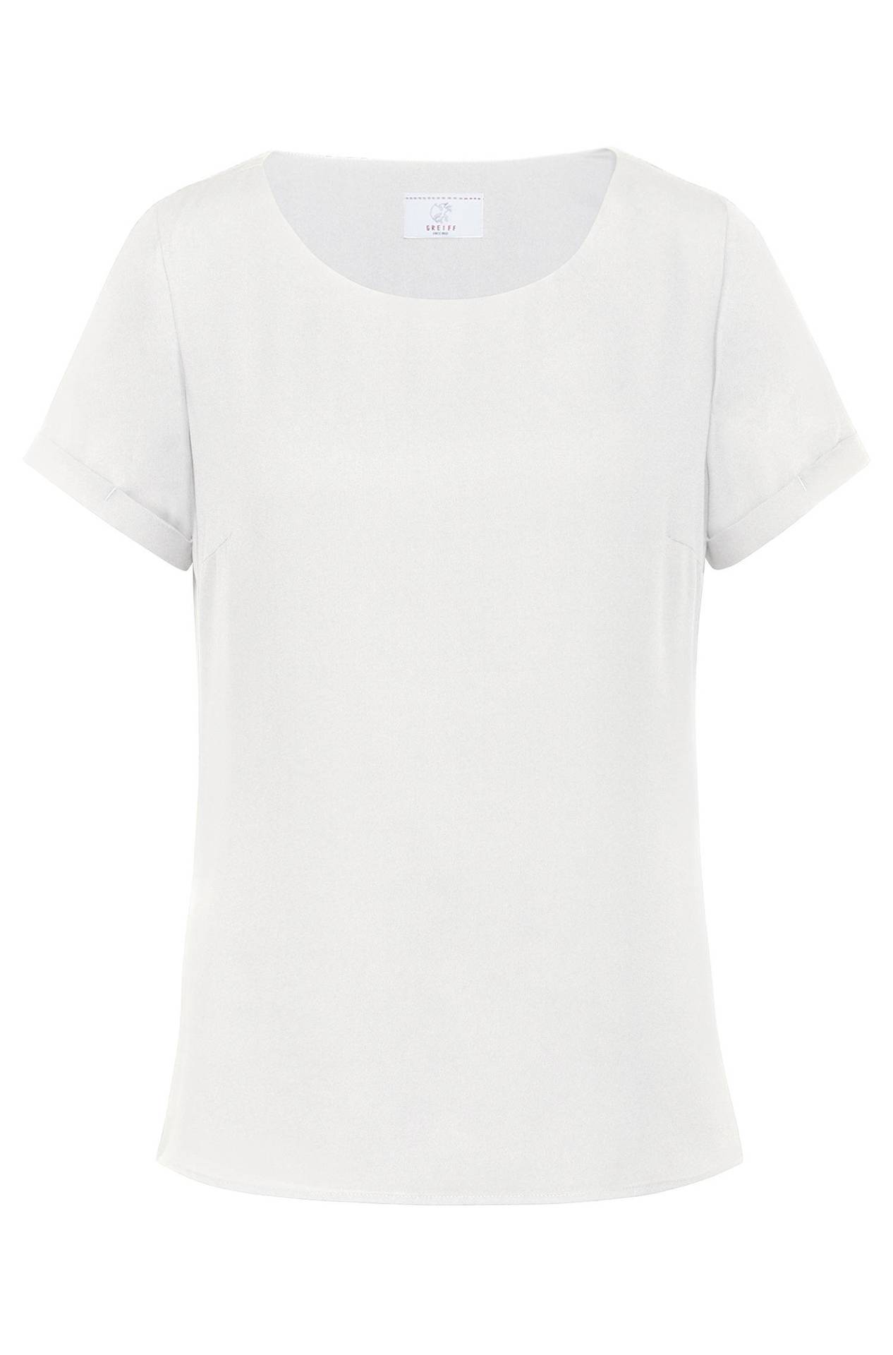 Chiffon-Bluse Kurzarm 6577.1446, Off-white Chiffon-Bluse Kurzarm