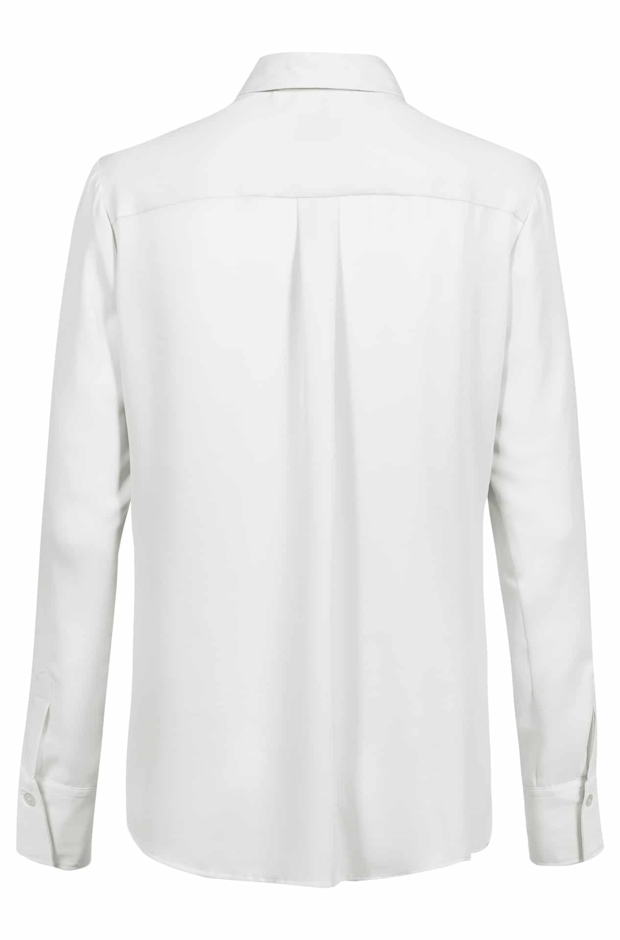 Chiffon-Bluse Langarm mit Knopfleiste Chiffon-Bluse Langarm 6580.1446 in Off-white, Rückansicht
