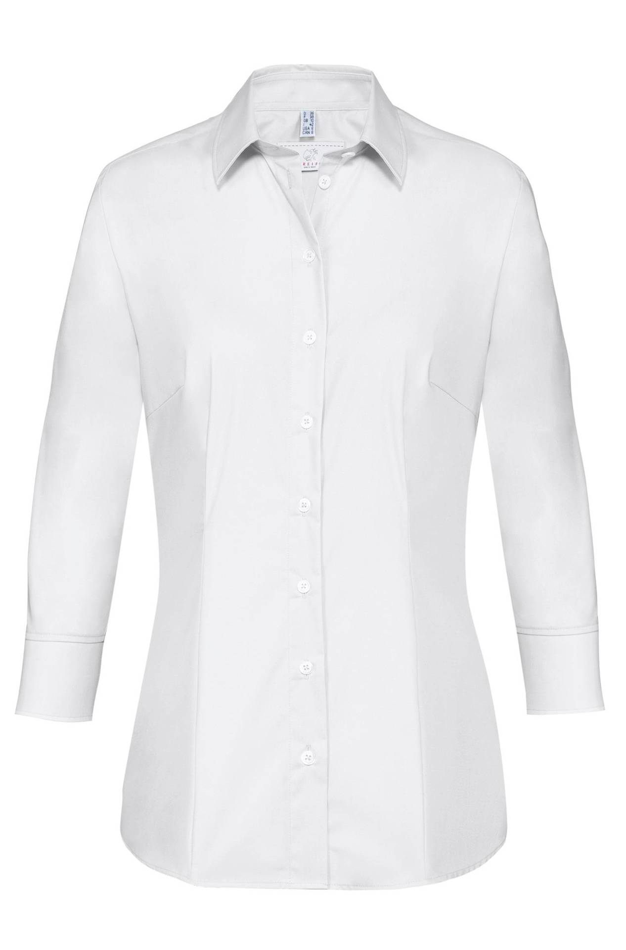 Damen-Bluse 3/4-Arm Basic 6517.1120, Weiss Damen-Bluse 3/4-Arm Basic