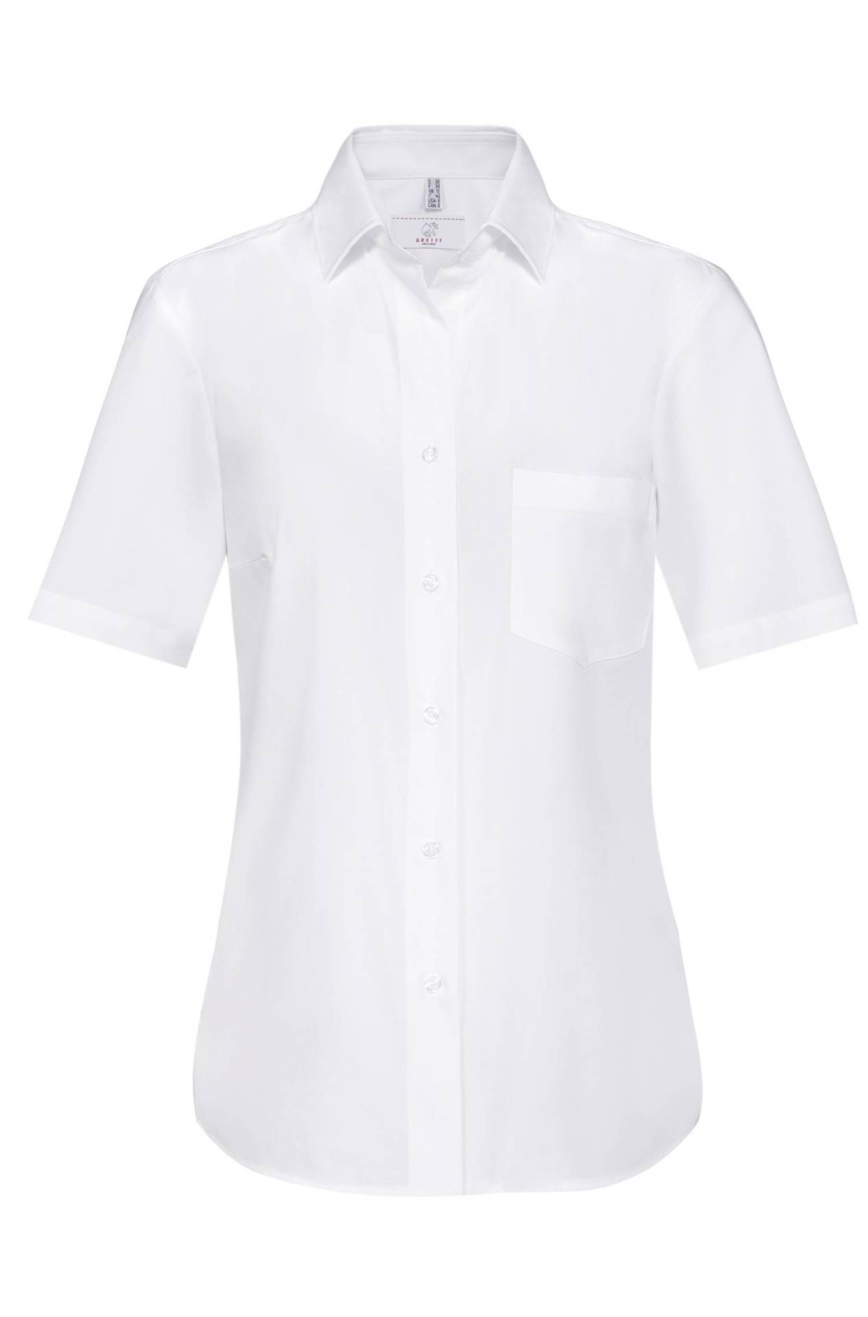 Damen-Bluse Kurzarm Comfort Fit Basic 6651.1120, Weiss Damen-Bluse Kurzarm Comfort Fit Basic 6651.1120
