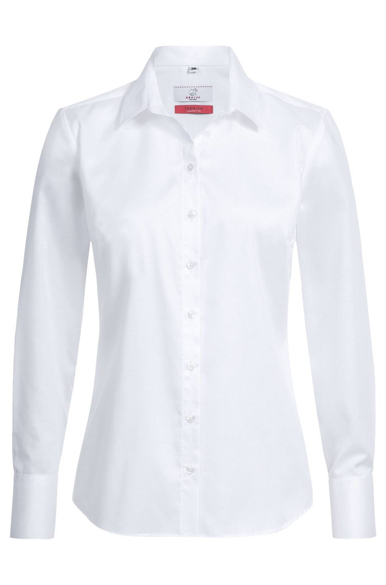 Damen-Bluse Langarm Comfort Fit Premium 6564.1200, Weiss Damen-Bluse Langarm Comfort Fit Premium
