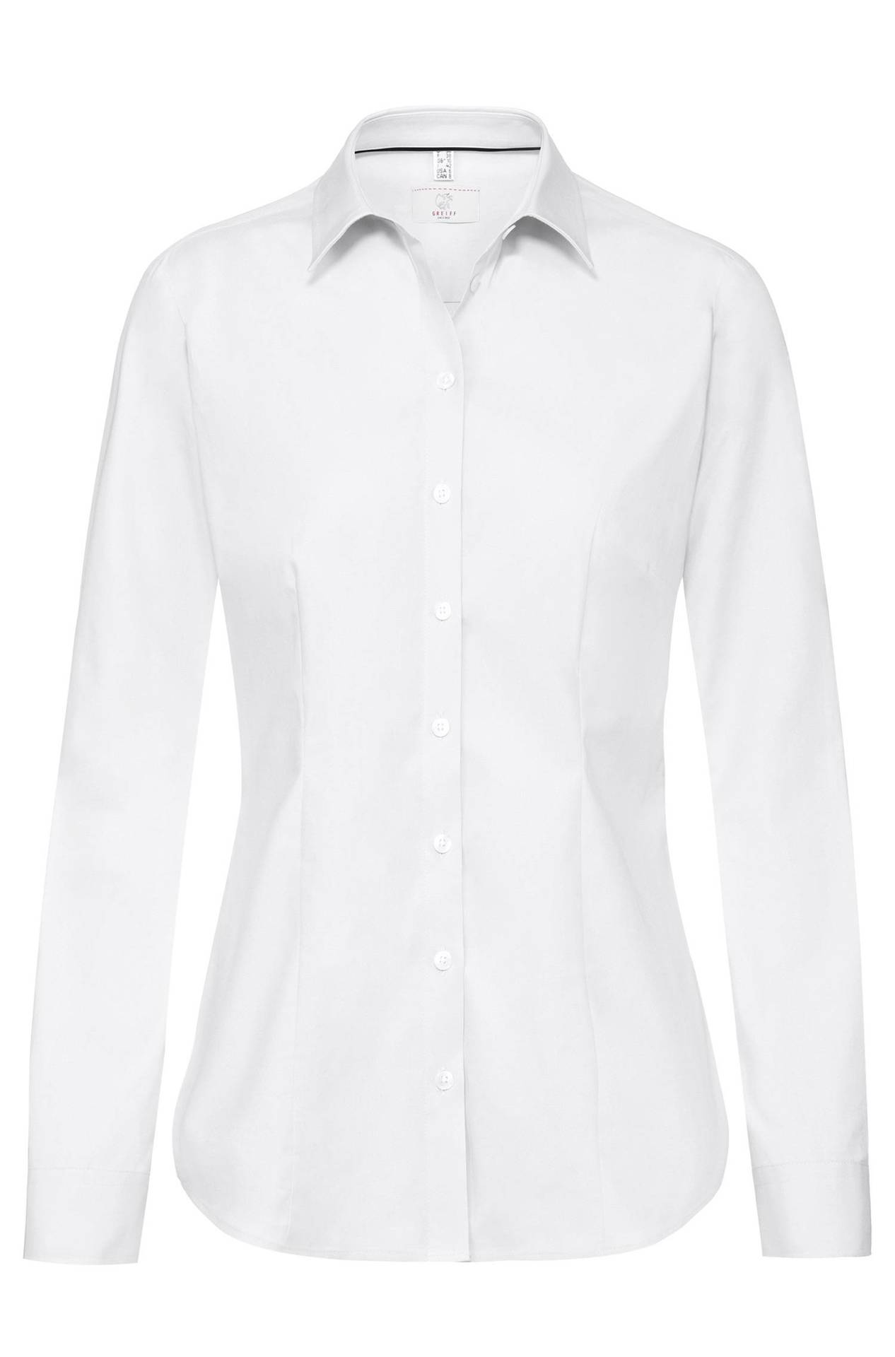 Damen-Bluse Langarm Premium 6592.1140, Weiss Damen-Bluse Langarm Premium Popeline