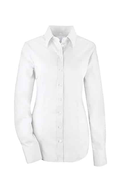 Damen-Bluse Langarm Slim Fit Leasing 65540.1220, Weiss Damen-Bluse Langarm Slim Fit Leasing