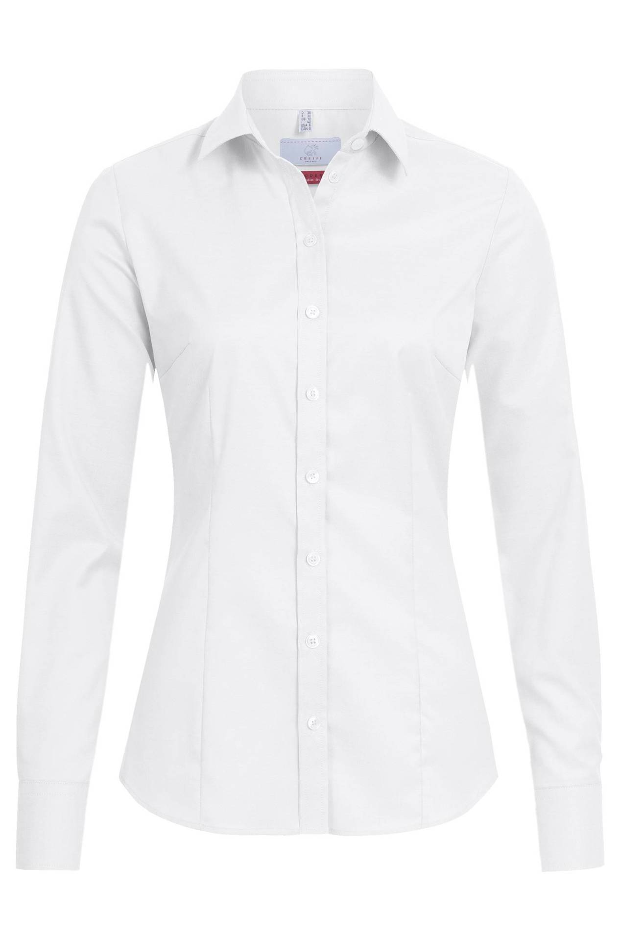 Damen-Bluse Langarm Slim Fit Modern 37.5 6519.1770, Weiss Damen-Bluse Langarm Slim Fit Modern 37.5