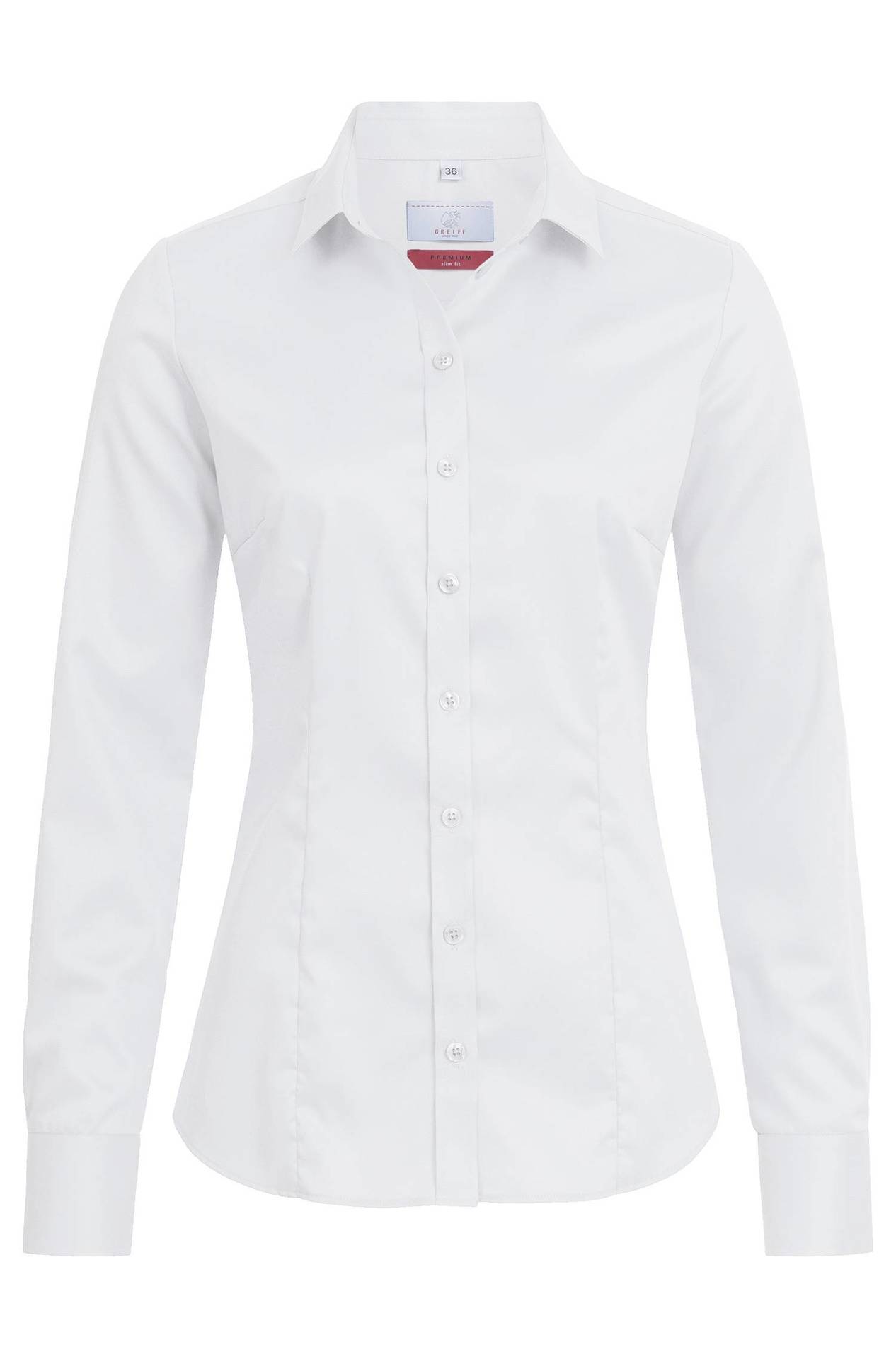 Damen-Bluse Langarm Slim Fit Premium 6560.1200, Weiss Damen-Bluse Langarm Slim Fit Premium 6560.1200