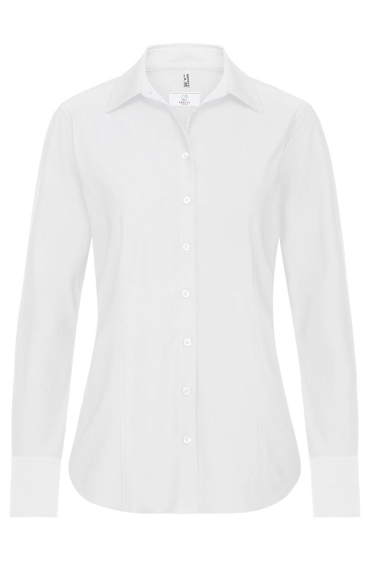 Damen-Jerseybluse Langarm Casual 6511.1250, Weiss Damen-Jerseybluse Langarm Casual