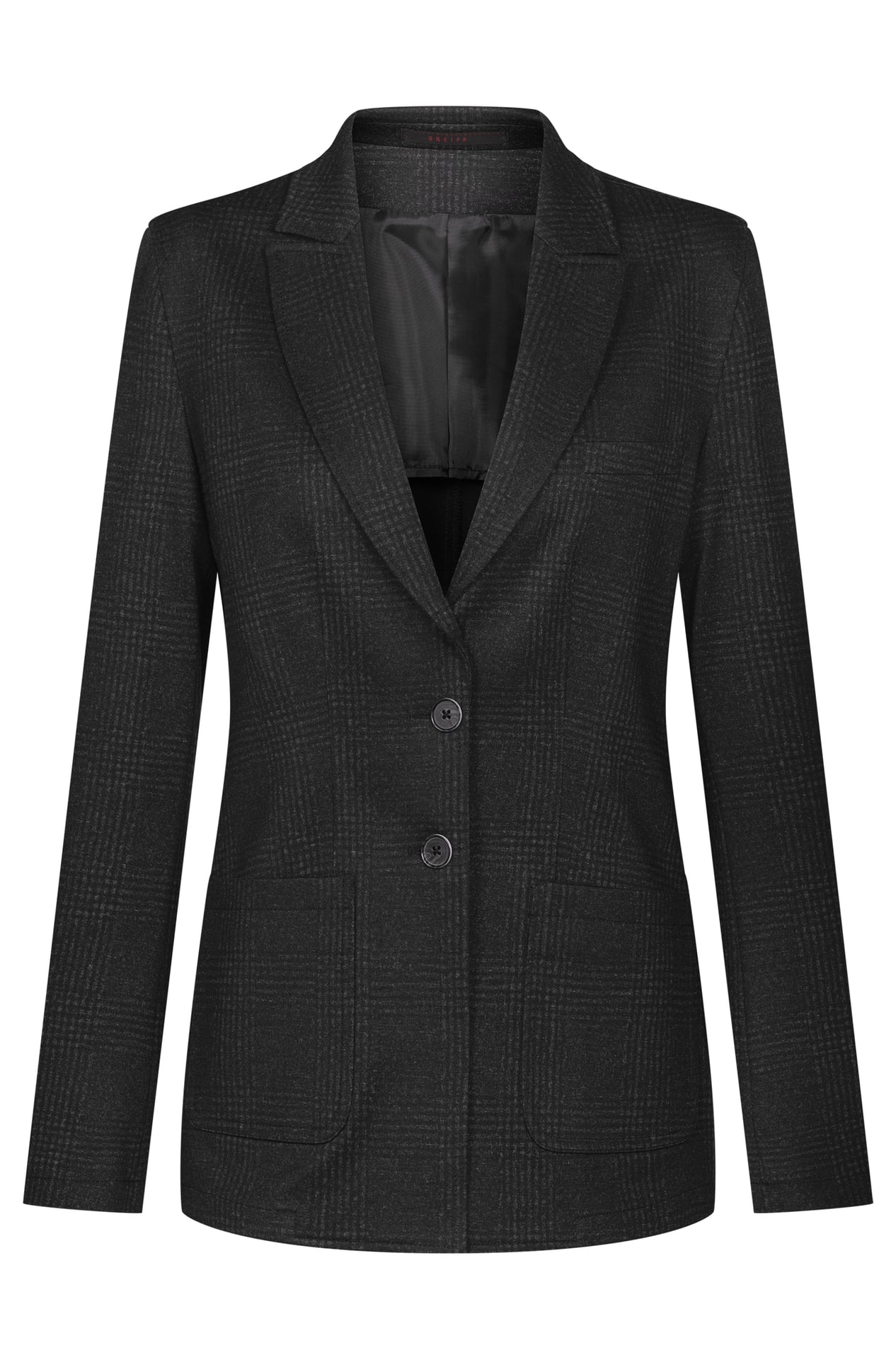 Damen-Jerseylangblazer Casual 1449.2120, Glencheck anthrazit Damen-Jerseylangblazer Casual Glencheck