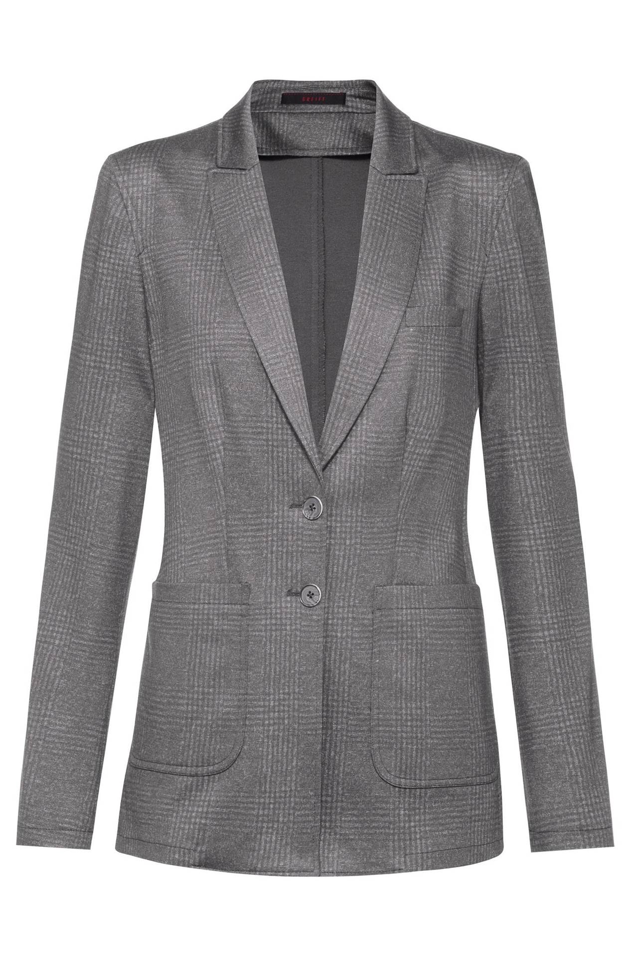 Damen-Jerseylangblazer Casual 1449.2150, Glencheck hellgrau Damen-Jerseylangblazer Casual helles Glencheck