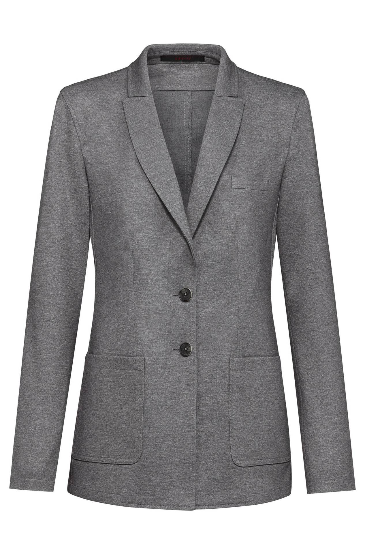 Damen-Jerseylangblazer Casual 1449.2155, Hellgrau meliert Damen-Jerseylangblazer Casual helle Melange