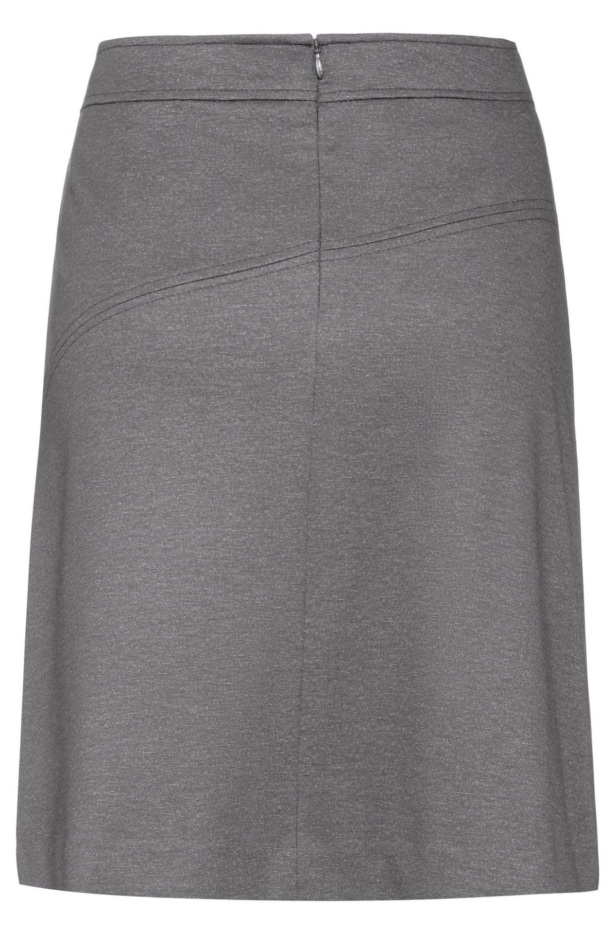 Damen-Jerseyrock Casual helle Melange Damen-Jerseyrock Casual 1520.2155 in Hellgrau meliert, Rückansicht