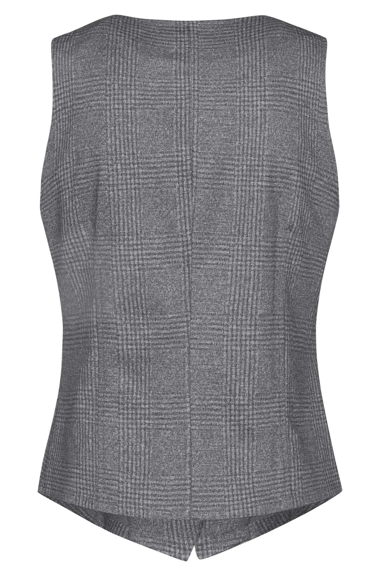 Damen-Jerseyweste Casual helles Glencheck Damen-Jerseyweste Casual 1722.2150 in Glencheck hellgrau, Rückansicht