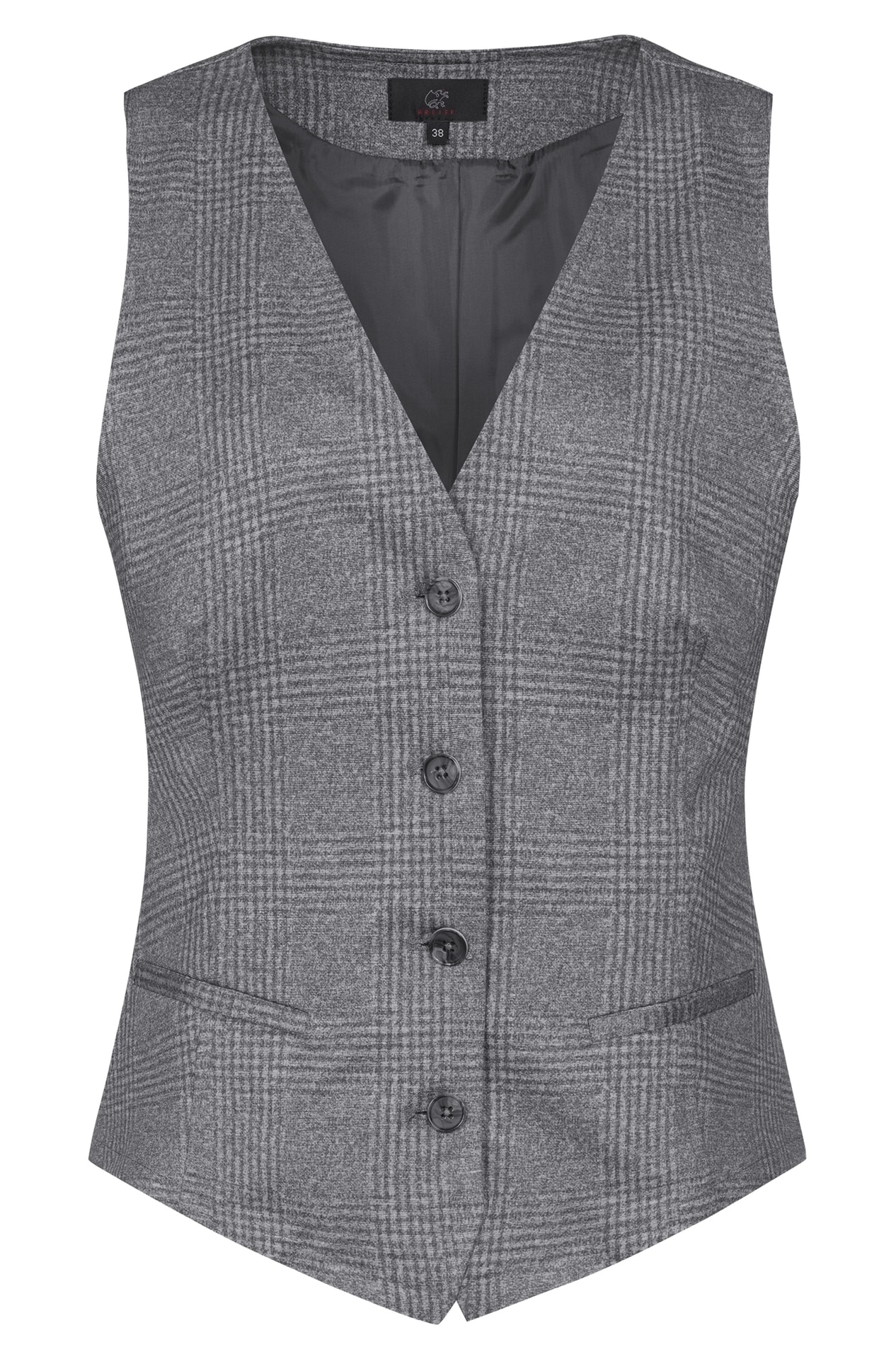 Damen-Jerseyweste Casual 1722.2150, Glencheck hellgrau Damen-Jerseyweste Casual helles Glencheck