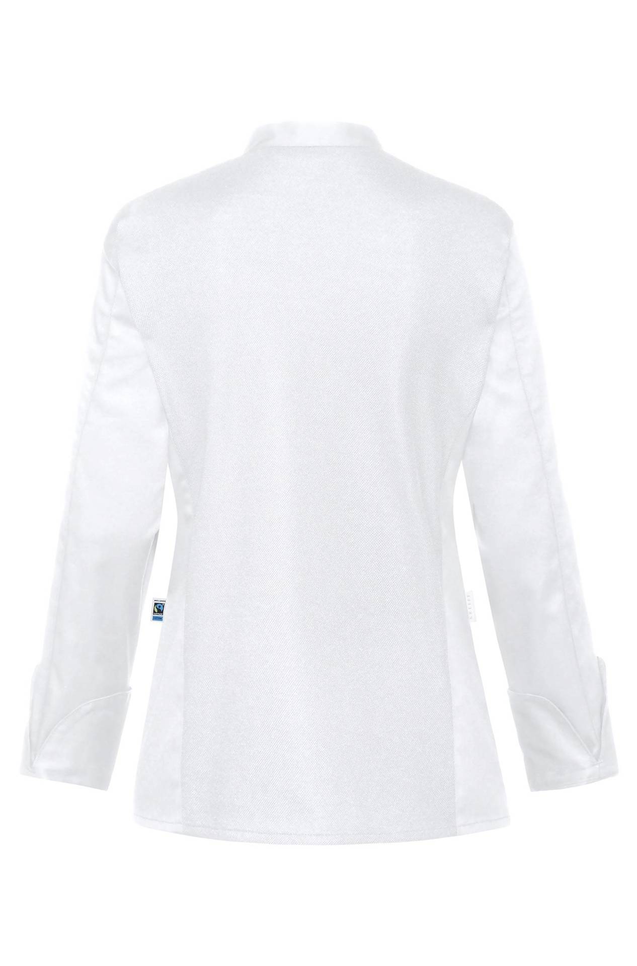 Damen-Kochjacke mit Jerseyrücken 5422.6220 Damen-Kochjacke mit Jerseyrücken 5422.6220 in Weiss, Rückansicht