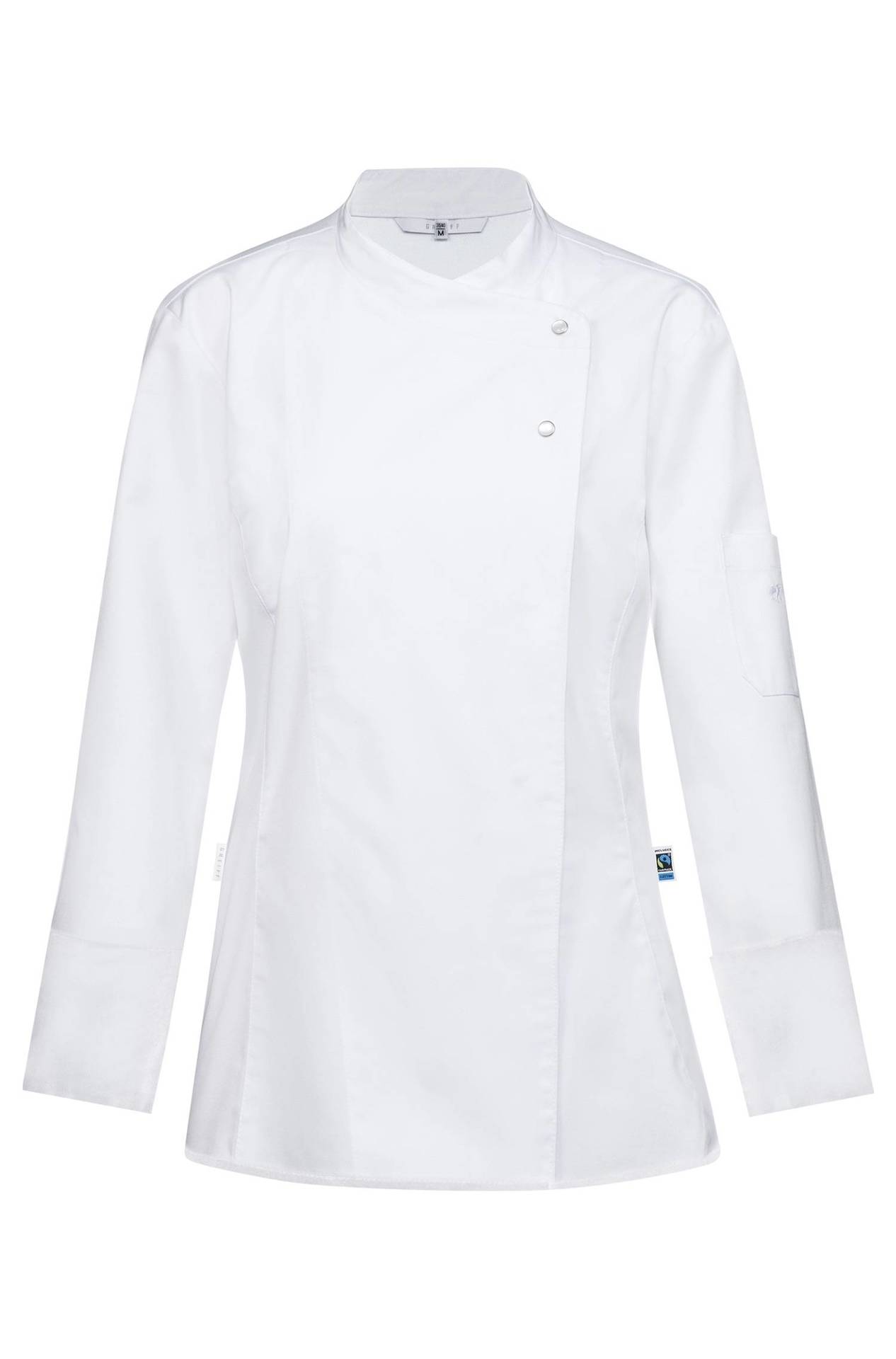 Damen-Kochjacke mit Jerseyrücken 5422.6220, Weiss Damen-Kochjacke mit Jerseyrücken 5422.6220
