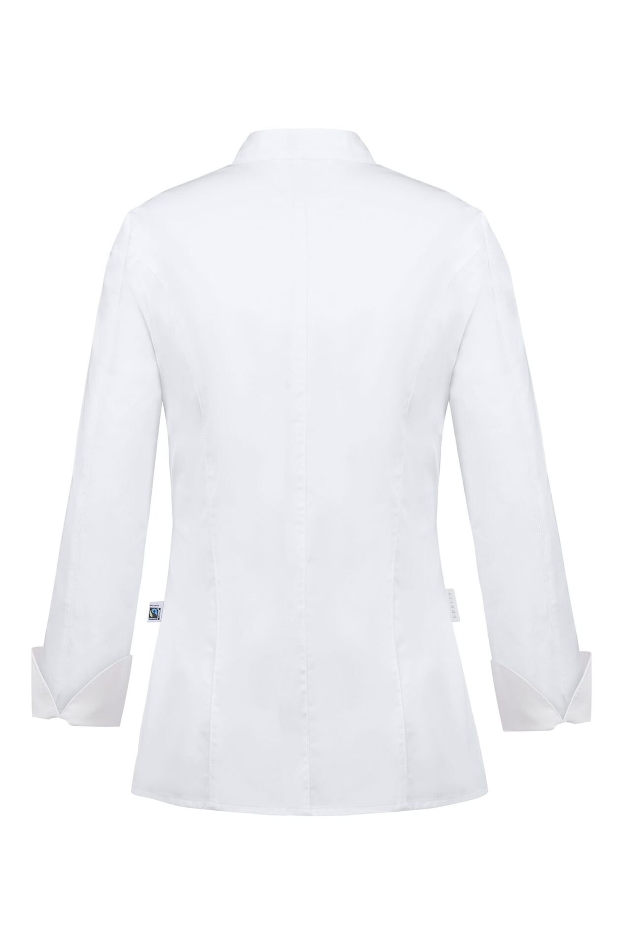 Damen-Kochjacke mit Stoffknöpfen Damen-Kochjacke mit Stoffknöpfen 5416.6220 in Weiss, Rückansicht
