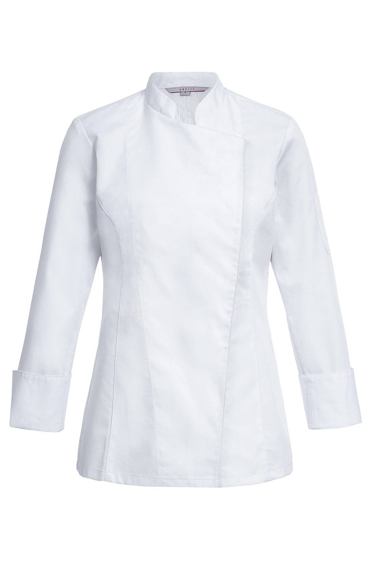 Damen-Kochjacke mit verdeckten Druckknöpfen 5405.8000, Weiss Damen-Kochjacke mit verdeckten Druckknöpfen