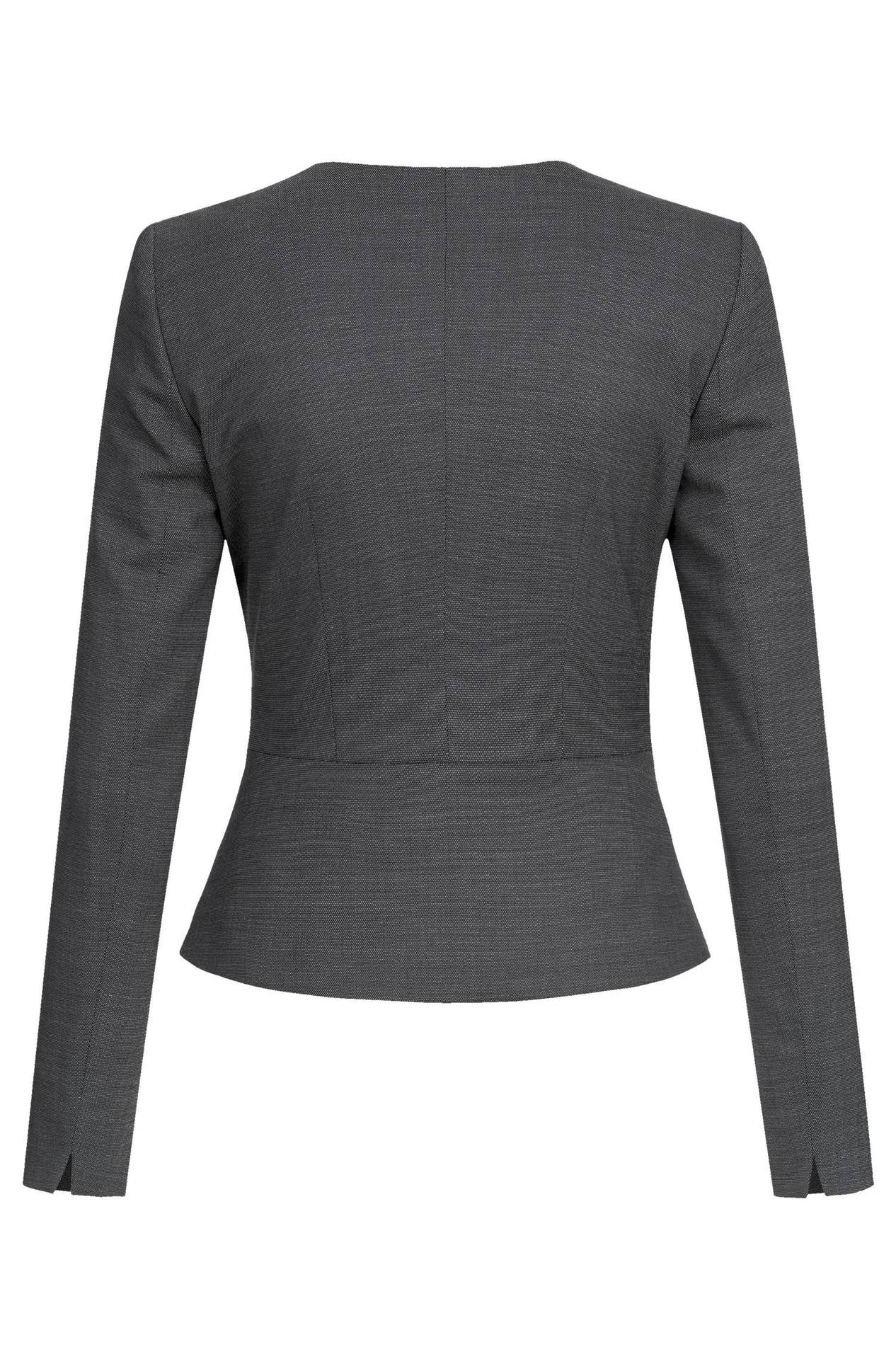 Damen-Kurzblazer Slim Fit Modern 37.5 Pinpoint Damen-Kurzblazer Slim Fit Modern 37.5 1427.2810 in Pinpoint schwarz, Rückansicht