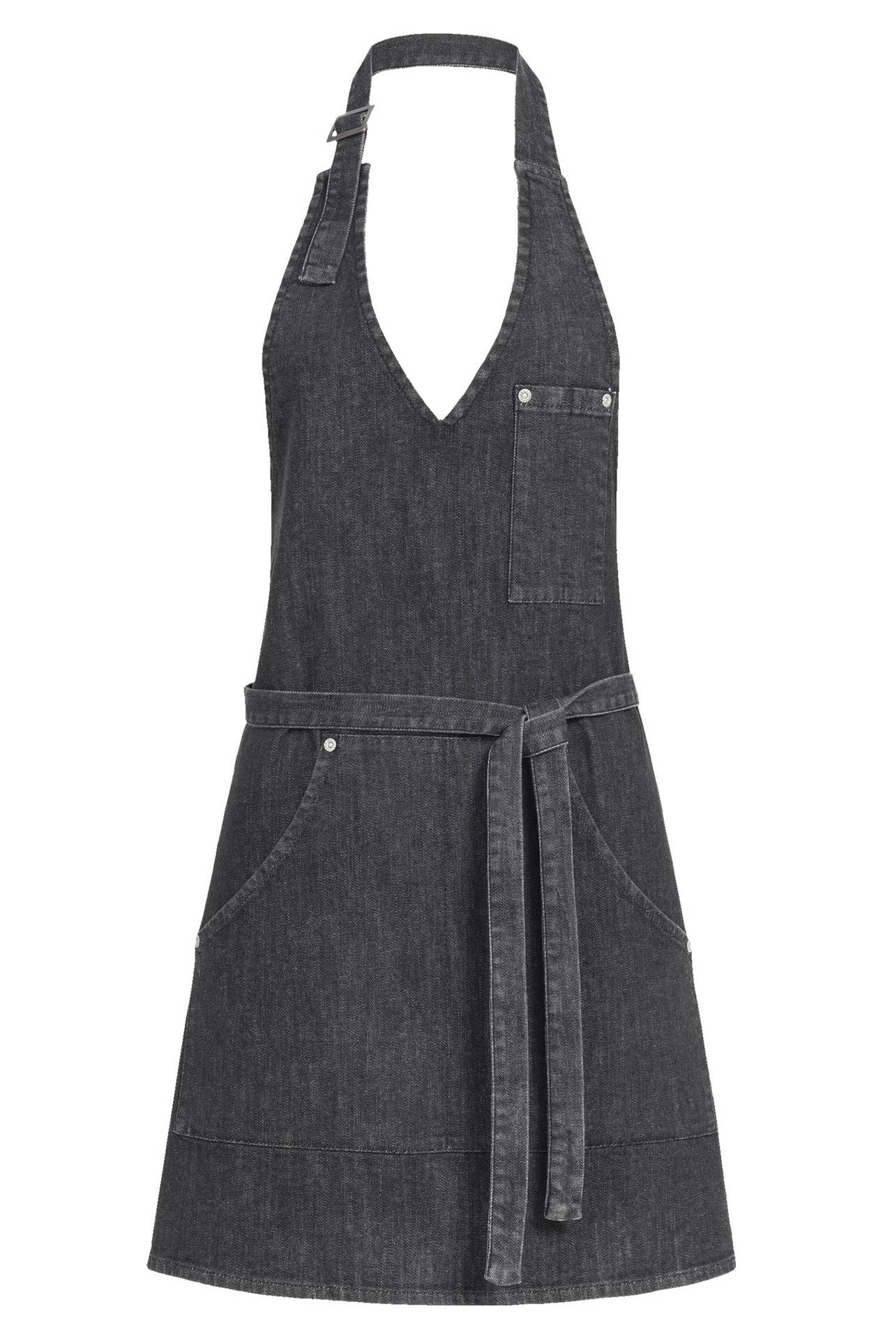 Damen-Latzschürze Denim 44116.6900, Black denim Damen-Latzschürze Black Denim