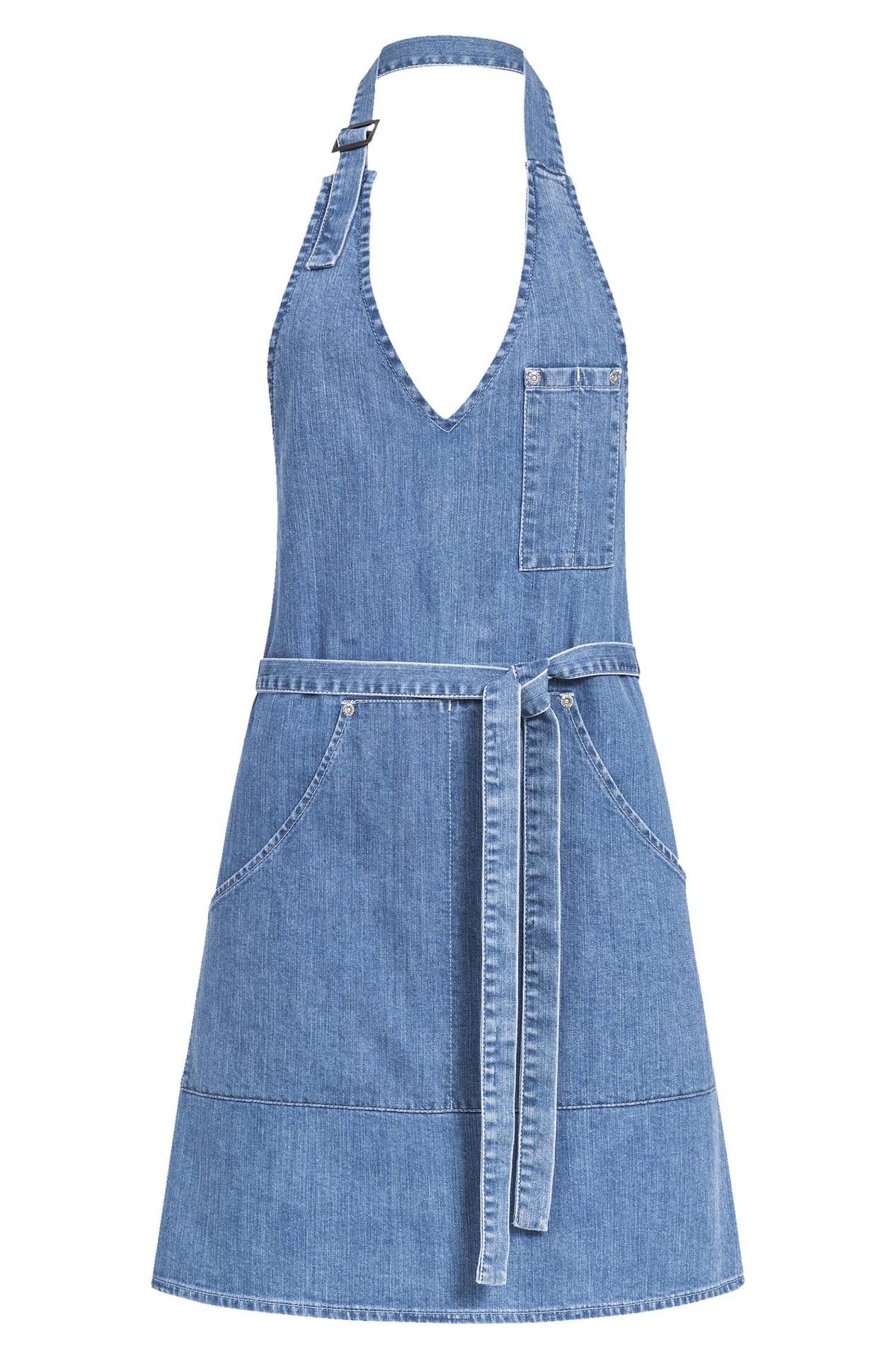 Damen-Latzschürze Denim 44118.6900, Light blue denim Damen-Latzschürze Light Blue Denim