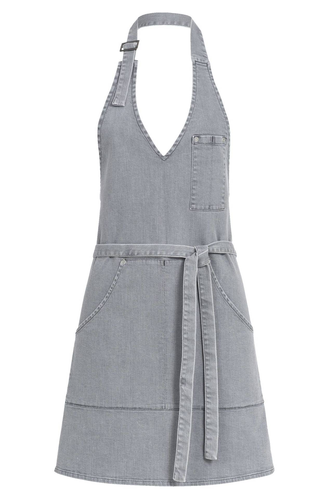Damen-Latzschürze Denim 44119.6900, Light grey denim Damen-Latzschürze Light Grey Denim