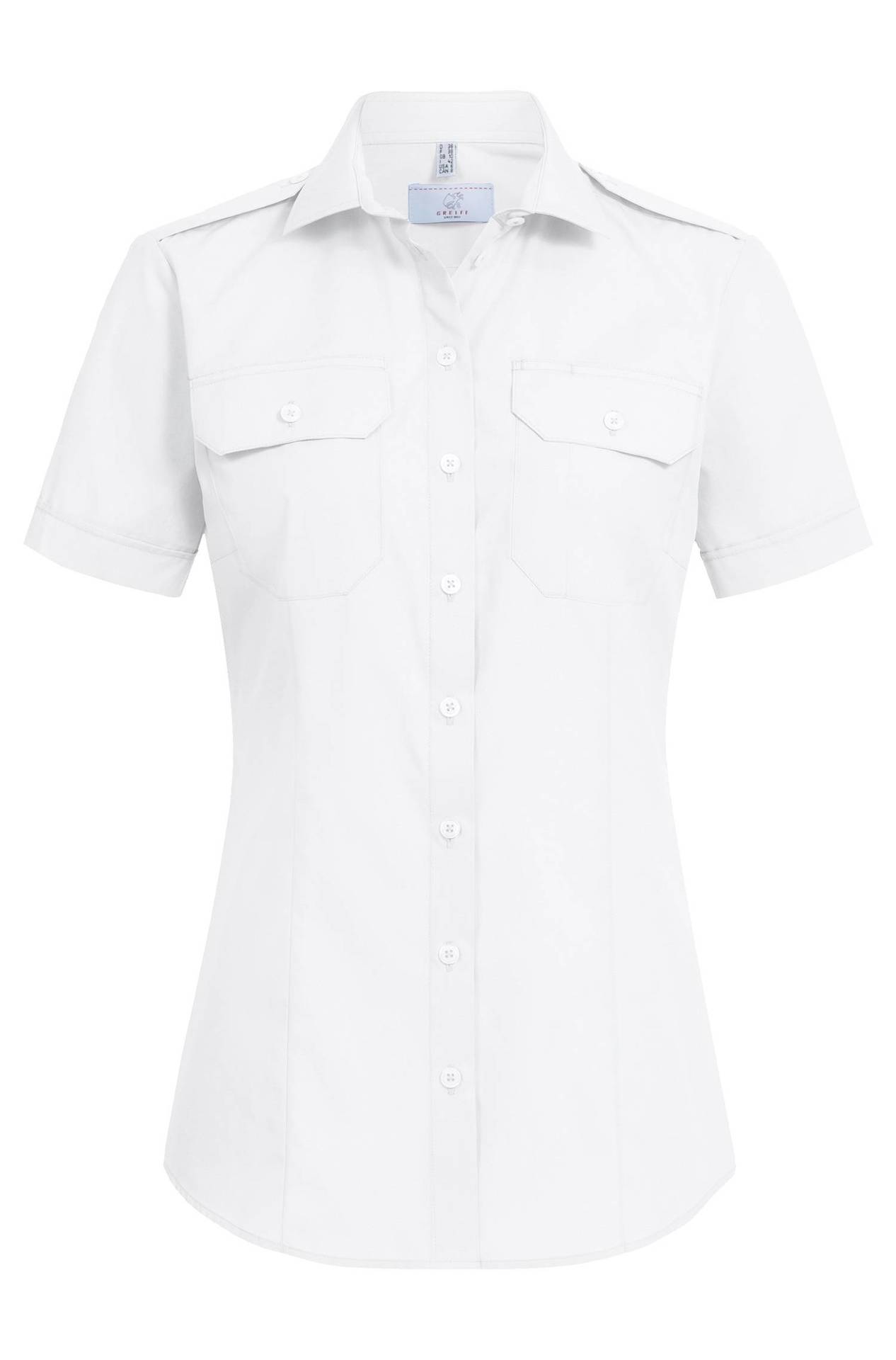 Damen-Pilotbluse Kurzarm Simple 6571.1450, Weiss Damen-Pilotbluse Kurzarm Simple