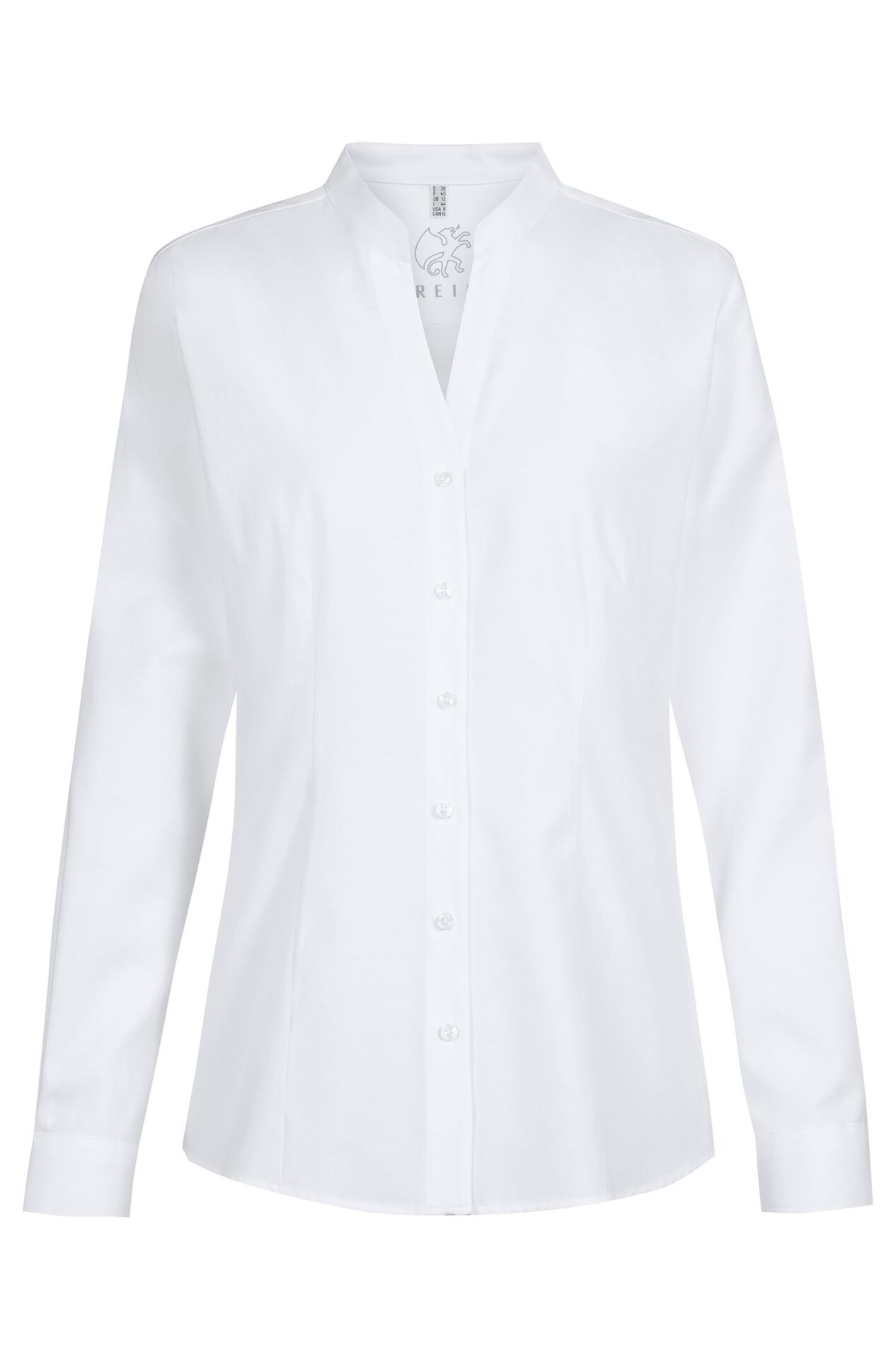Damen-Stehkragenbluse Langarm Landhaus 65720.1285, Weiss Damen-Stehkragenbluse Langarm Landhaus