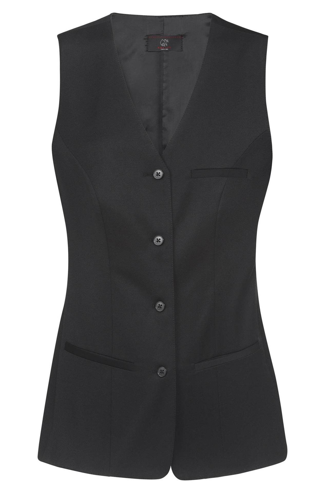 Damen-Weste Basic 1749.7000, Schwarz Damen-Weste Basic lang