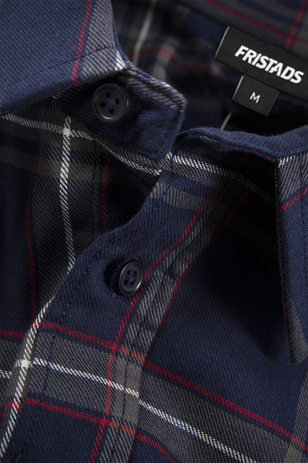 Flanellhemd Langarm 7421 MSF Flanellhemd Langarm 7421 MSF von Fristads, Detail Kragen und aufgeraute Innenseite