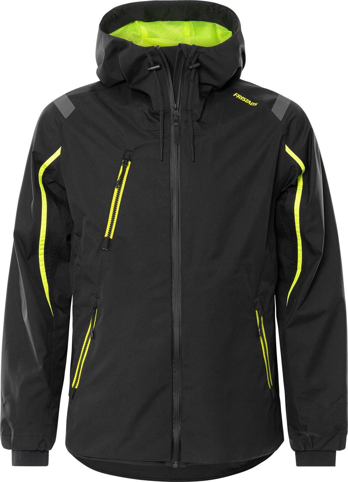GORE-TEX Jacke 4864 GXP von Fristads in Schwarz/Gelb, Vorderansicht GORE-TEX Jacke 4864 GXP