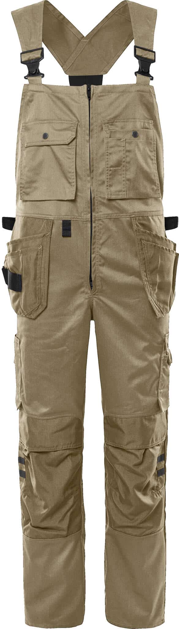 Green Handwerker-Latzhose 41 GS25 von Fristads in Khaki, Vorderansicht Green Handwerker-Latzhose 41 GS25