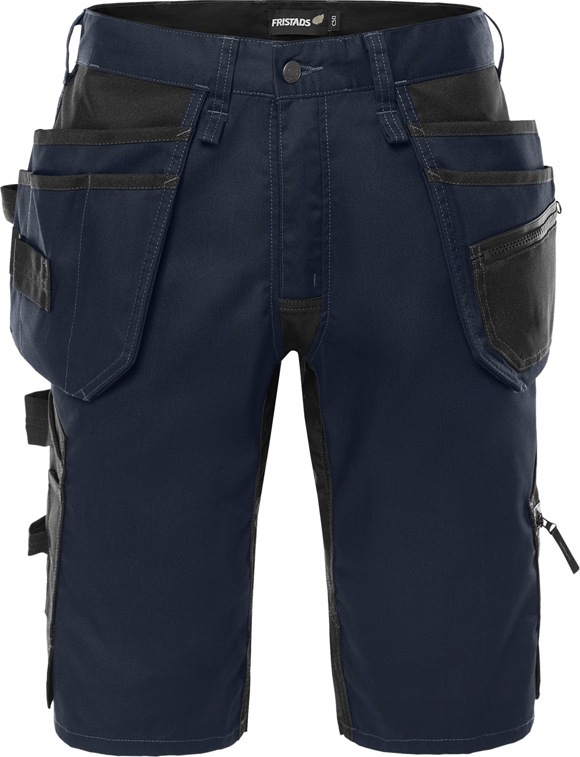 Green Handwerker-Stretch-Shorts 2902 GWM von Fristads in Dunkel Marineblau, Vorderansicht Green Handwerker-Stretch-Shorts 2902 GWM