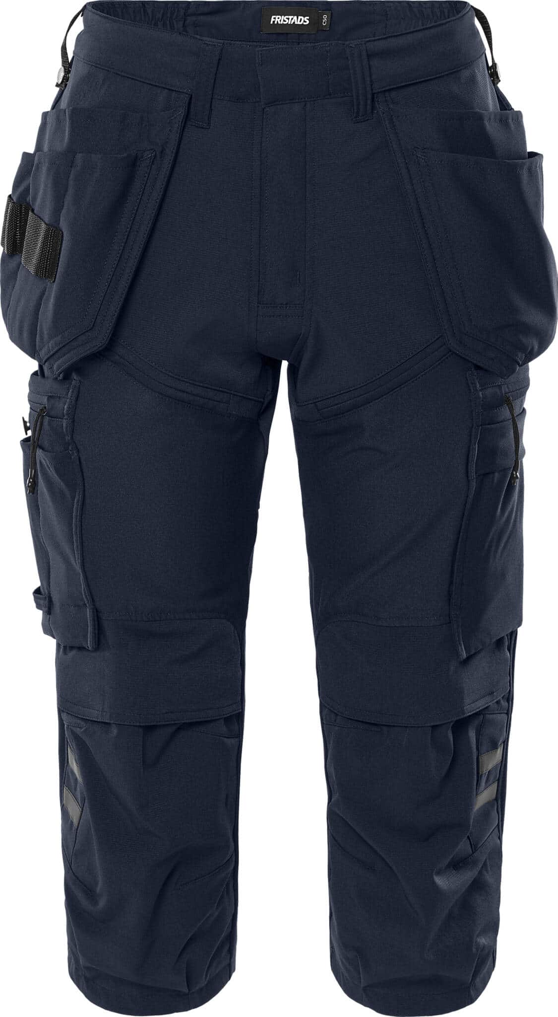 Handwerker 3/4-Stretch-Hose 2600 GLWS von Fristads in Dunkel Marineblau, Vorderansicht Handwerker 3/4-Stretch-Hose 2600 GLWS