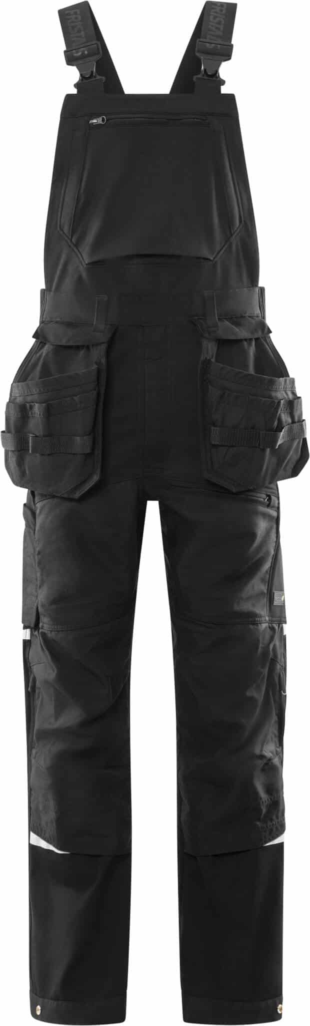 Handwerker-Latzhose 1830 GSTT von Fristads in Schwarz, Vorderansicht Handwerker-Latzhose 1830 GSTT