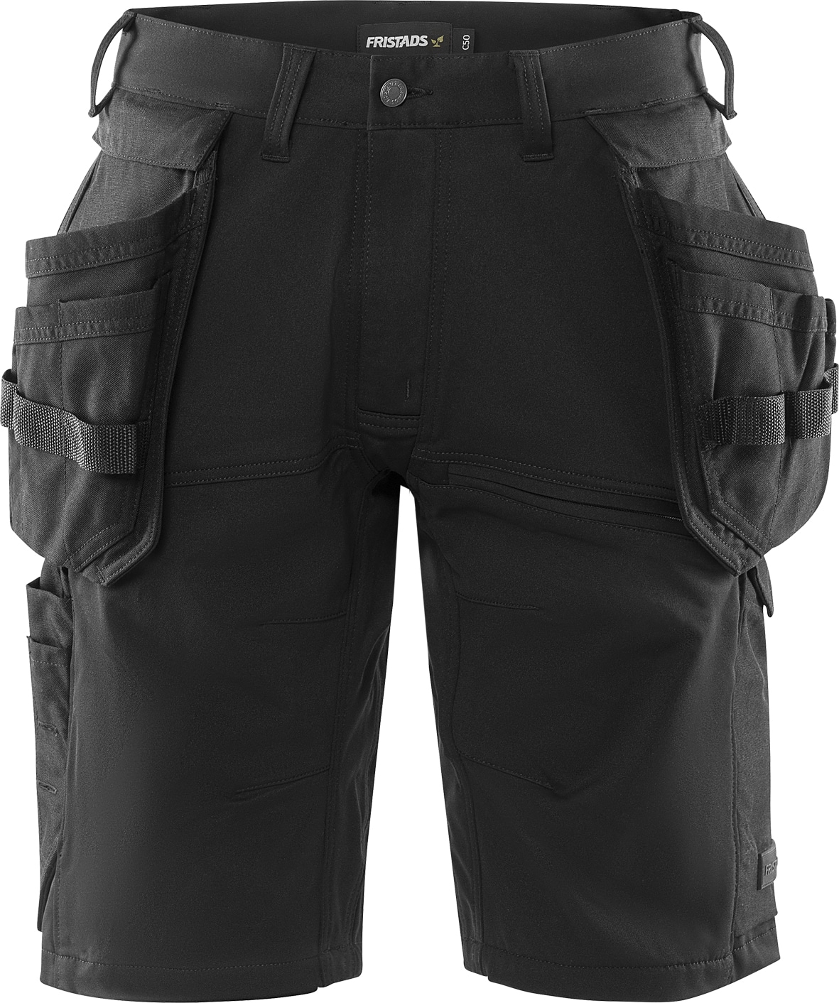 Handwerker-Shorts Stretch 2831 GSTT von Fristads in Schwarz, Vorderansicht Handwerker-Shorts Stretch 2831 GSTT