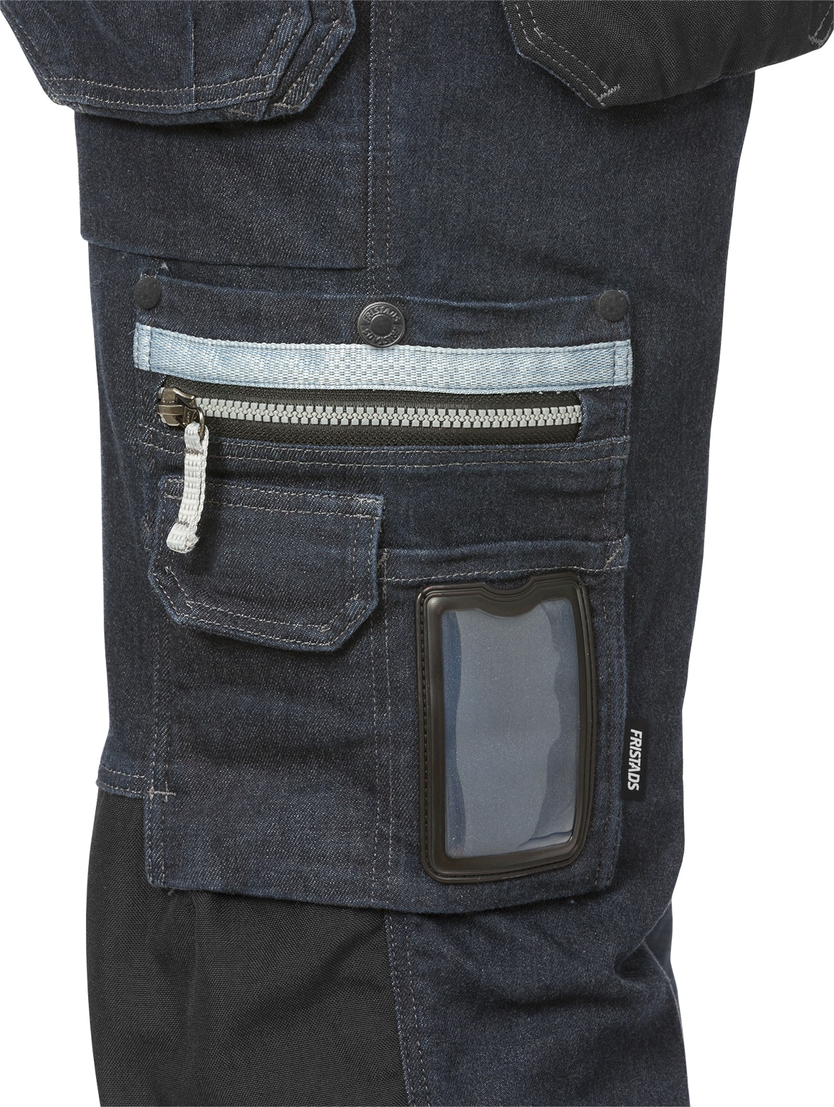 Handwerker Stretch-Jeans 2131 DCS Handwerker Stretch-Jeans 2131 DCS von Fristads, Detail Multifunktions-Beintasche mit Ausweistasche