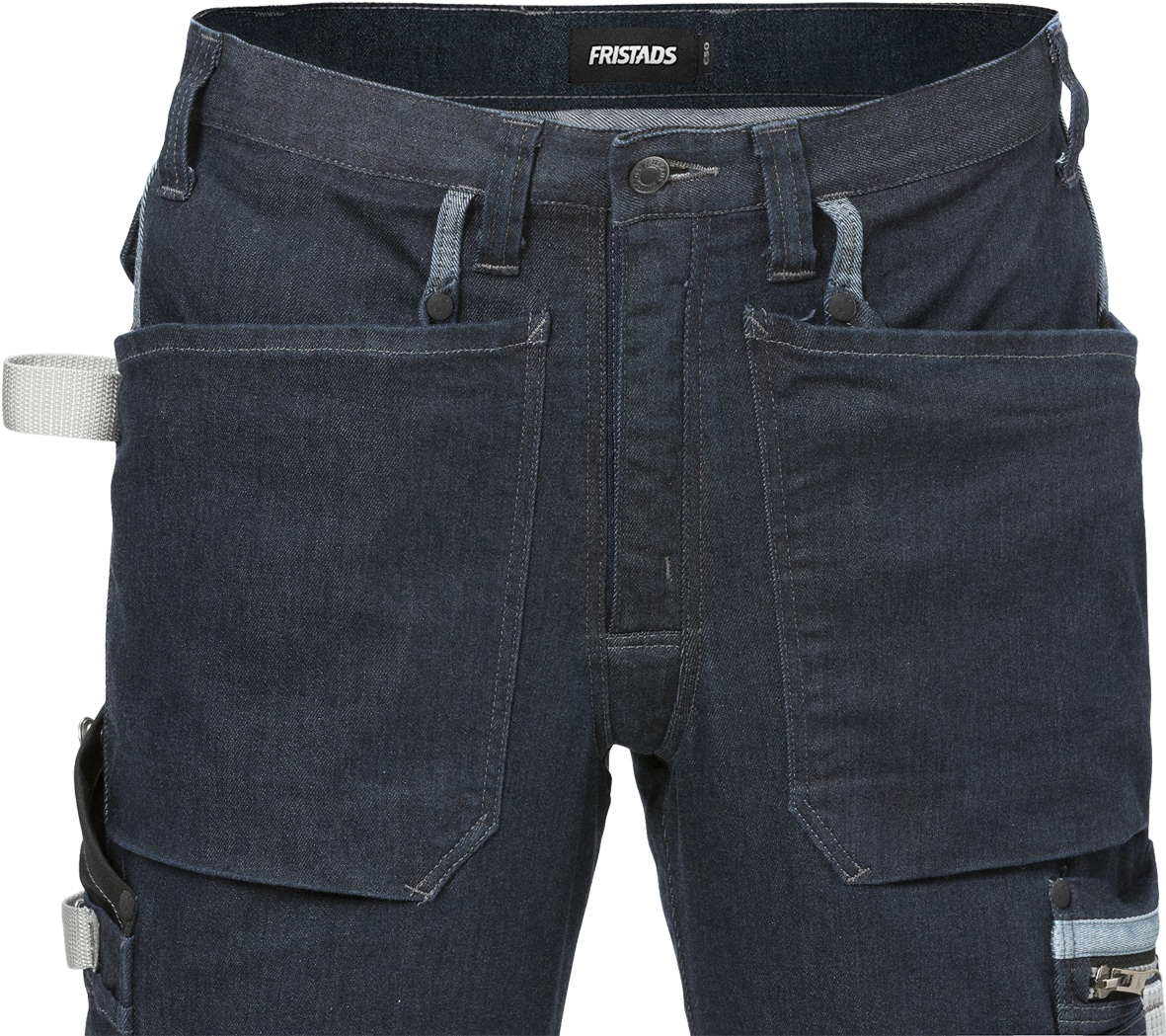 Handwerker Stretch-Jeans 2131 DCS Handwerker Stretch-Jeans 2131 DCS von Fristads, Detail eingesteckte Hängetaschen