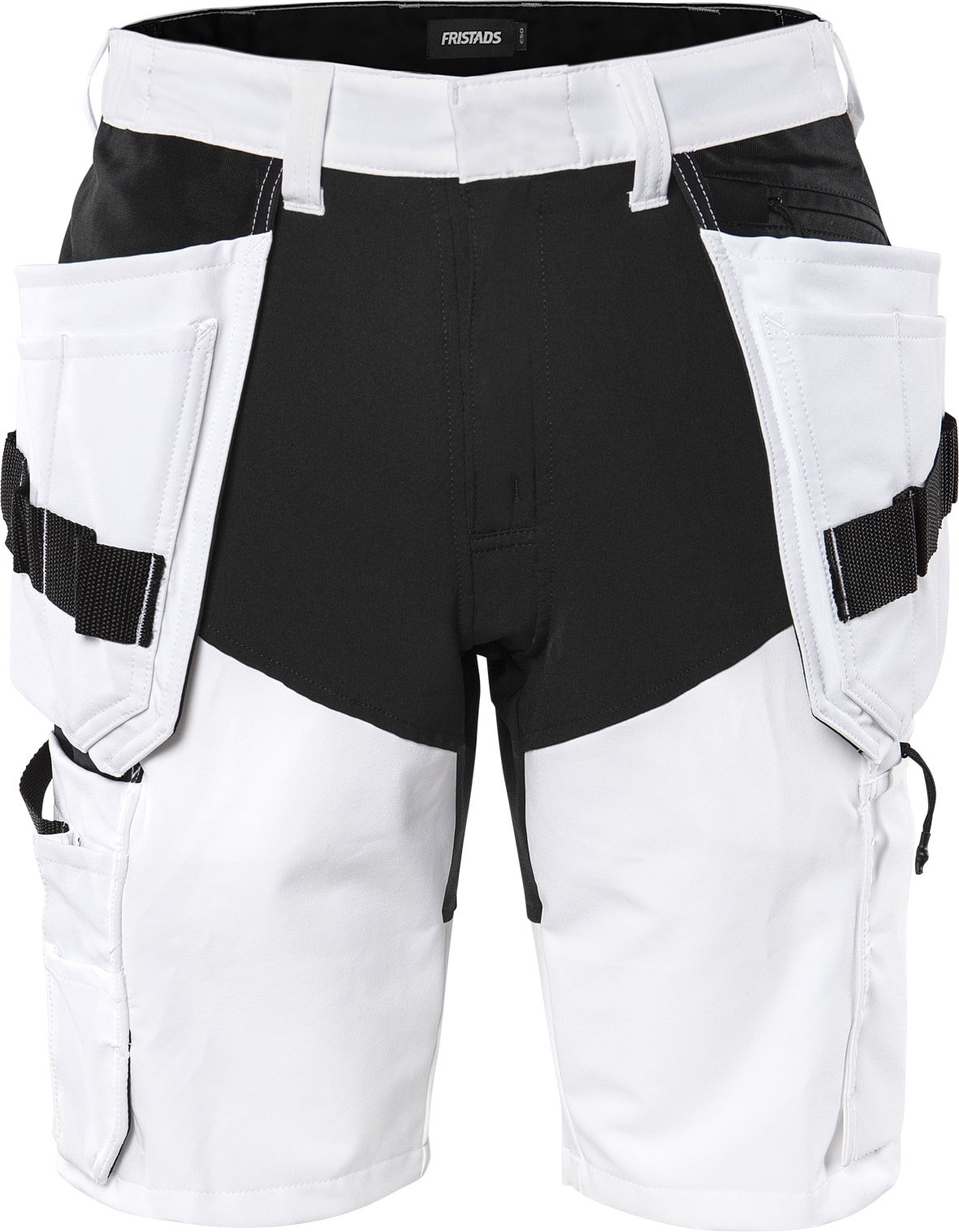 Handwerker-Stretch-Shorts 2762 LWS von Fristads in Weiß/Schwarz, Vorderansicht Handwerker-Stretch-Shorts 2762 LWS