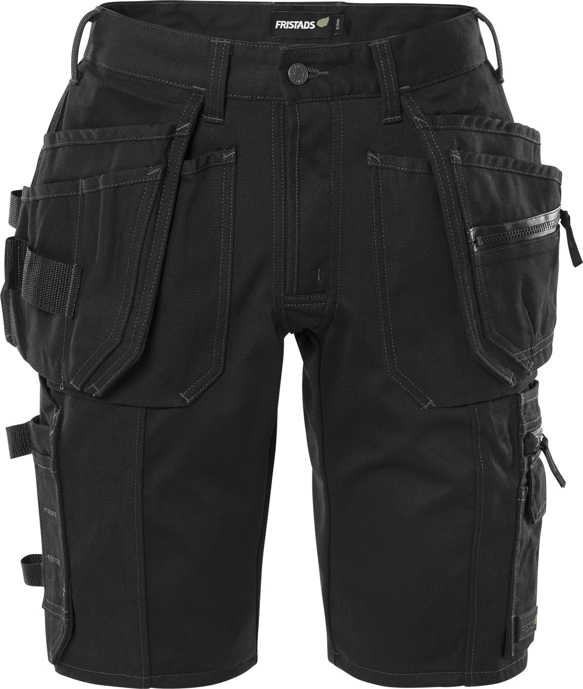Handwerker Stretch-Shorts Damen 2527 GCYD von Fristads in Schwarz, Vorderansicht Handwerker Stretch-Shorts Damen 2527 GCYD