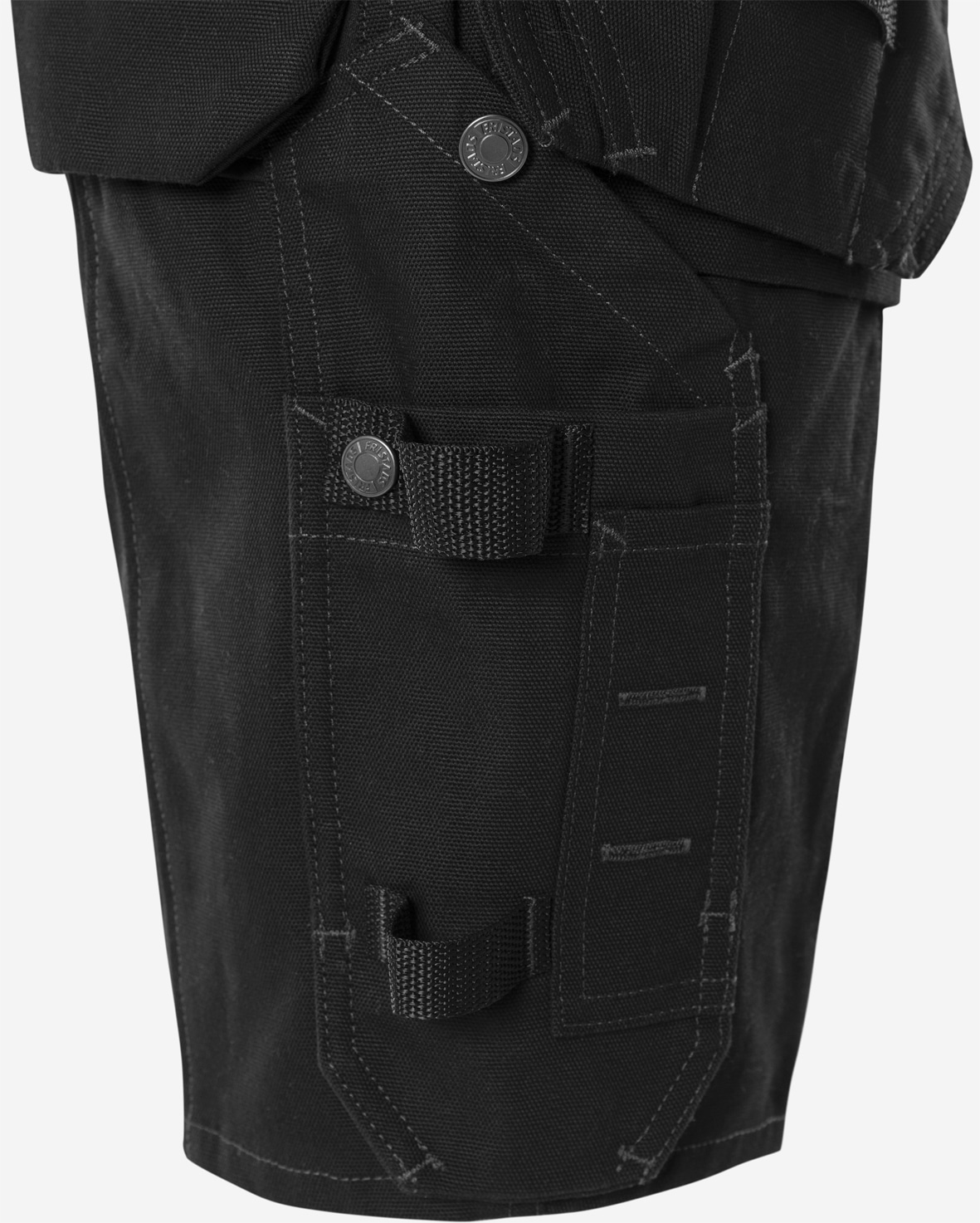 Handwerker Stretch-Shorts Green 2532 GCYD Handwerker Stretch-Shorts Green 2532 GCYD von Fristads, Detail Zollstocktasche mit Knopf und Schlaufe
