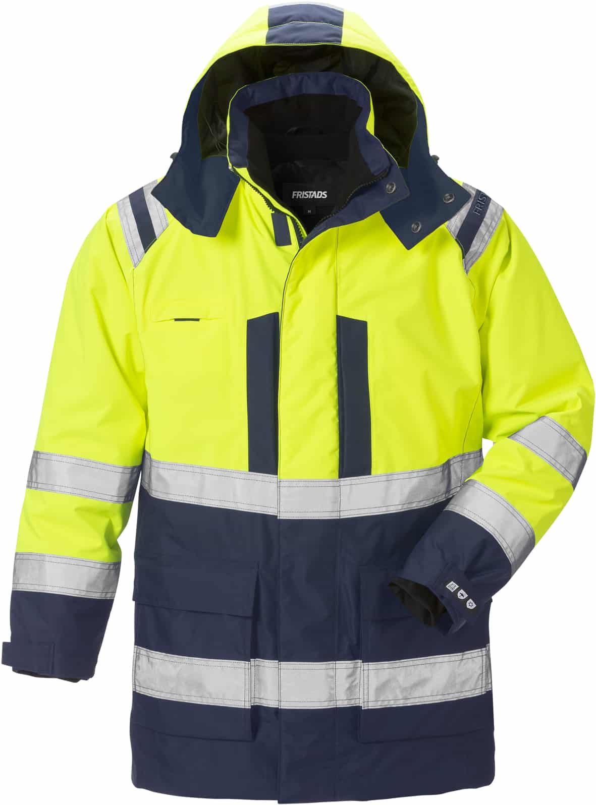 High Vis Airtech® 3-in-1 Parka Kl. 3 4036 GTT von Fristads in Warnschutz-Gelb/Marine, Vorderansicht High Vis Airtech® 3-in-1 Parka Kl. 3 4036 GTT