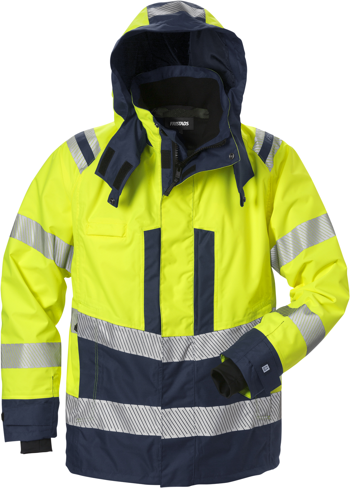 High Vis Airtech® Außenjacke Kl. 3 4515 GTT von Fristads in Warnschutz-Gelb/Marine, Vorderansicht High Vis Airtech® Außenjacke Kl. 3 4515 GTT