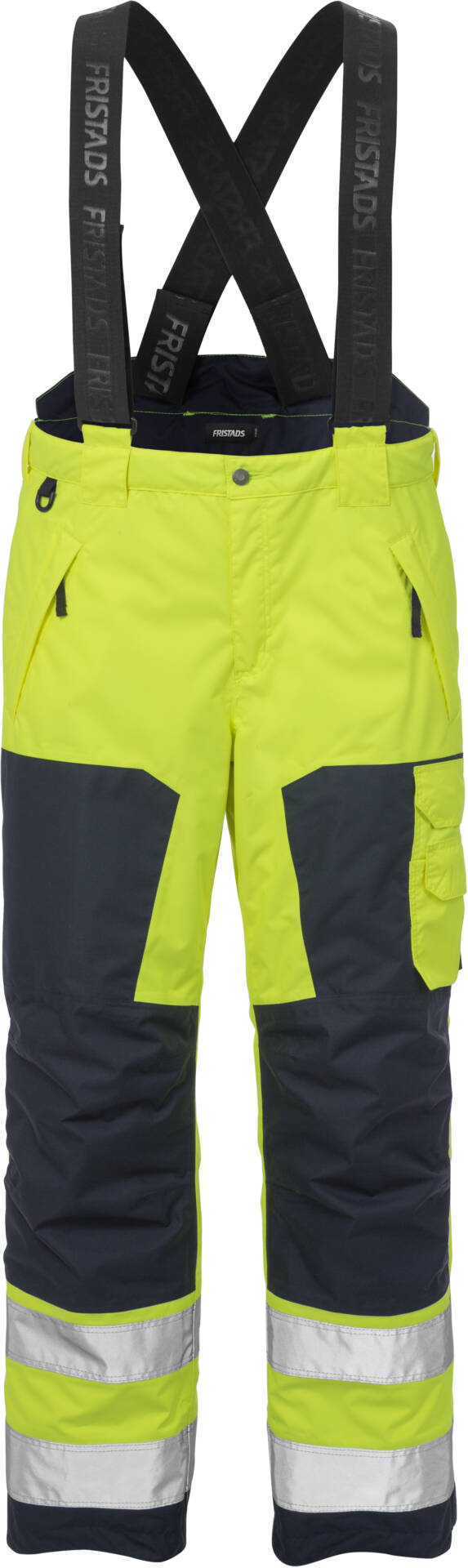 High Vis Airtech® Winterhose Kl. 2 2035 GTT von Fristads in Warnschutz-Gelb/Marine, Vorderansicht High Vis Airtech® Winterhose Kl. 2 2035 GTT
