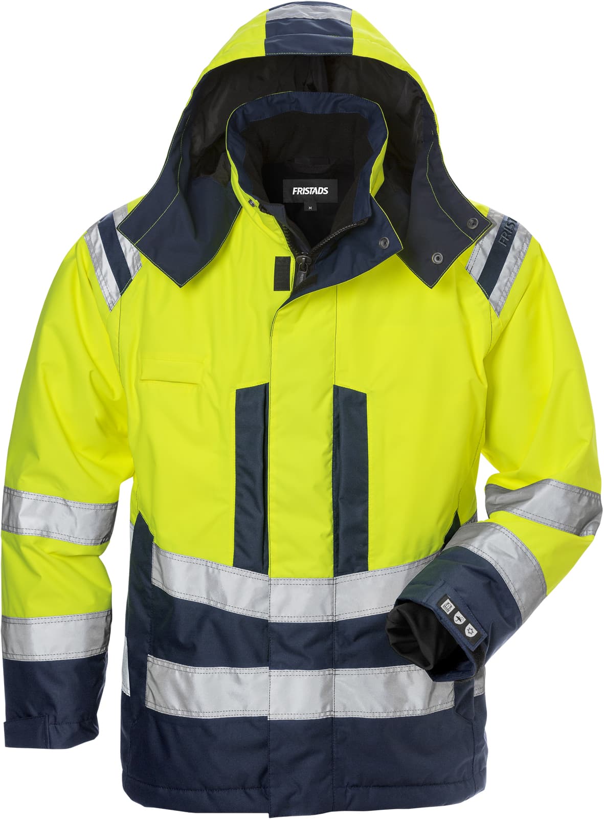 High Vis Airtech® Winterjacke Damen Kl. 3 4037 GTT von Fristads in Warnschutz-Gelb/Marine, Vorderansicht High Vis Airtech® Winterjacke Damen Kl. 3 4037 GTT