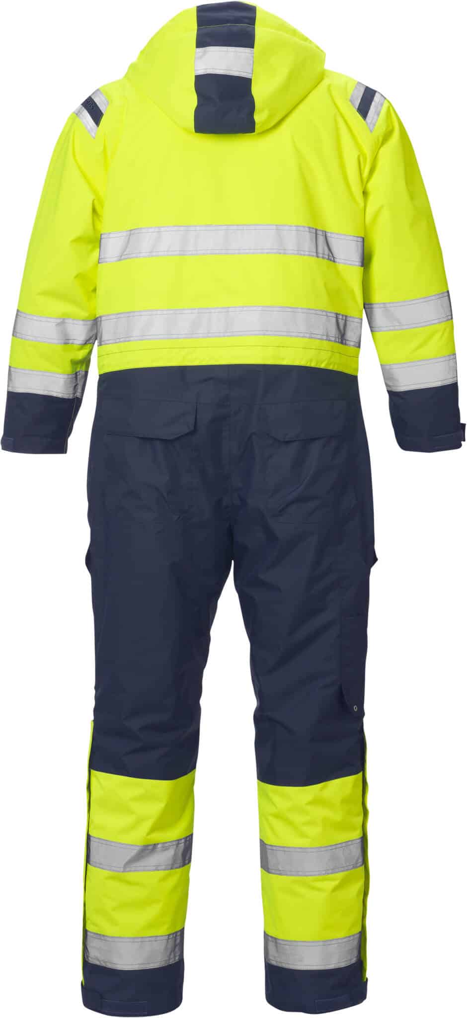 High Vis Airtech® Winteroverall Kl. 3 8015 GTT High Vis Airtech® Winteroverall Kl. 3 8015 GTT von Fristads in Warnschutz-Gelb/Marine, Rückansicht