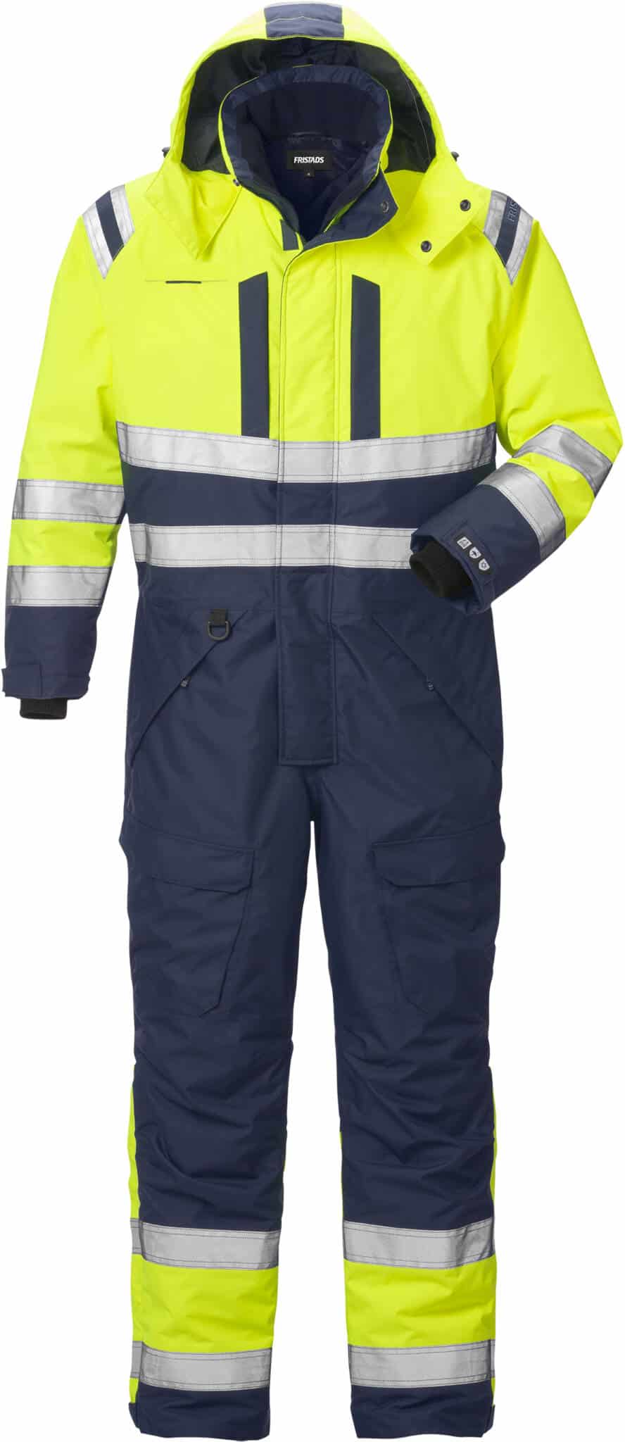 High Vis Airtech® Winteroverall Kl. 3 8015 GTT von Fristads in Warnschutz-Gelb/Marine, Vorderansicht High Vis Airtech® Winteroverall Kl. 3 8015 GTT