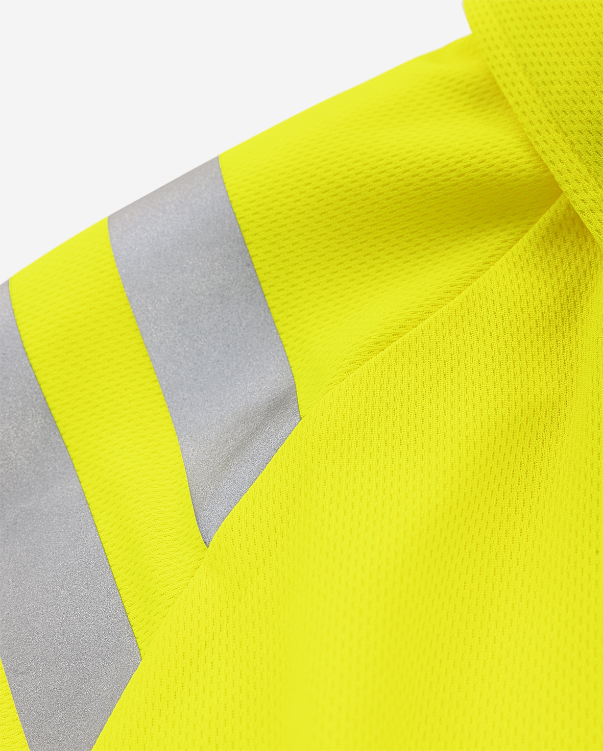 High Vis Green Funktions-Poloshirt Kl. 3 7861 GPST High Vis Green Funktions-Poloshirt Kl. 3 7861 GPST von Fristads, Detail Funktionsstrick und Reflexstreifen an der Schulter